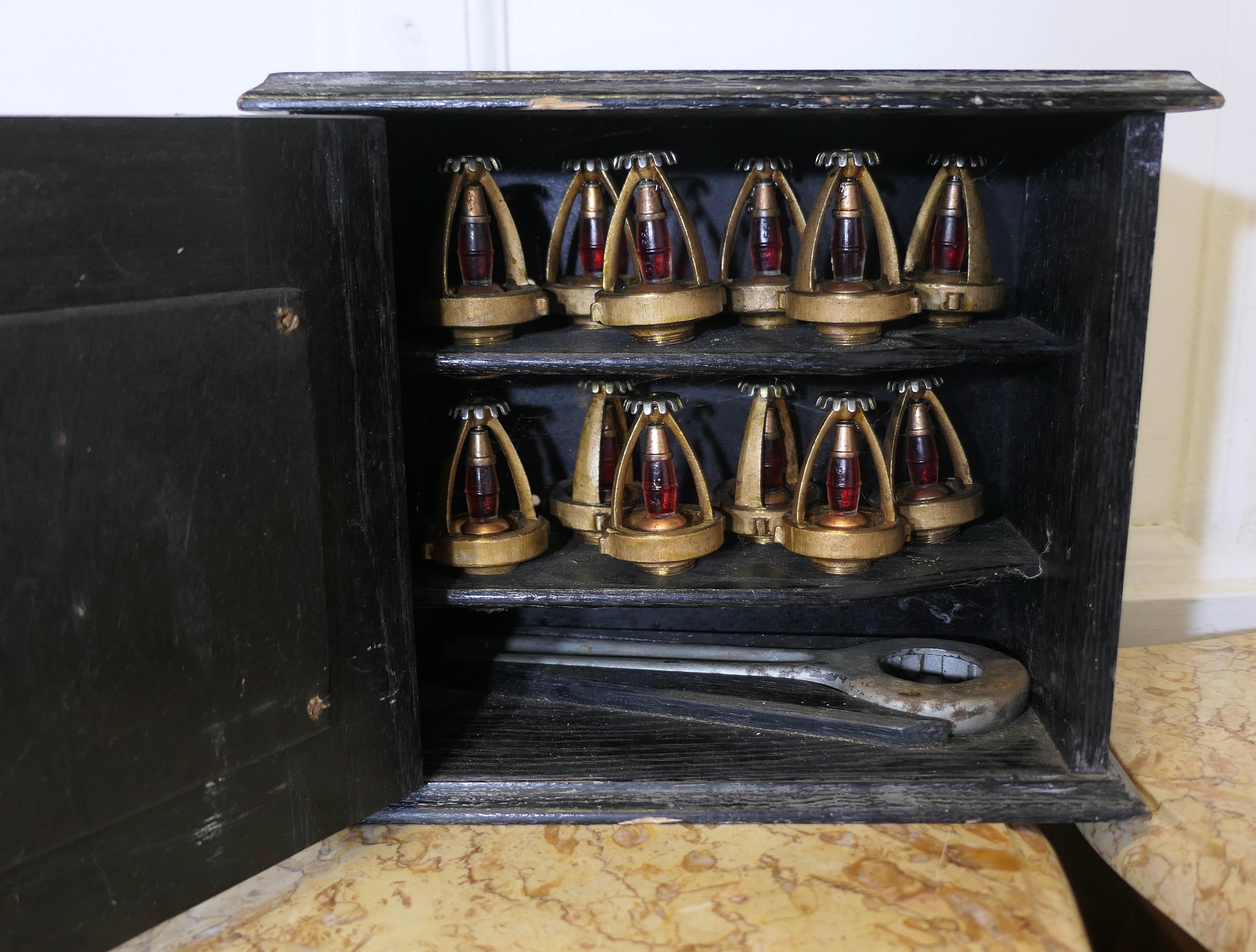 Mid-20th Century Set of Mather and Platt Sprinkler Heads in Case  A rare find For Sale