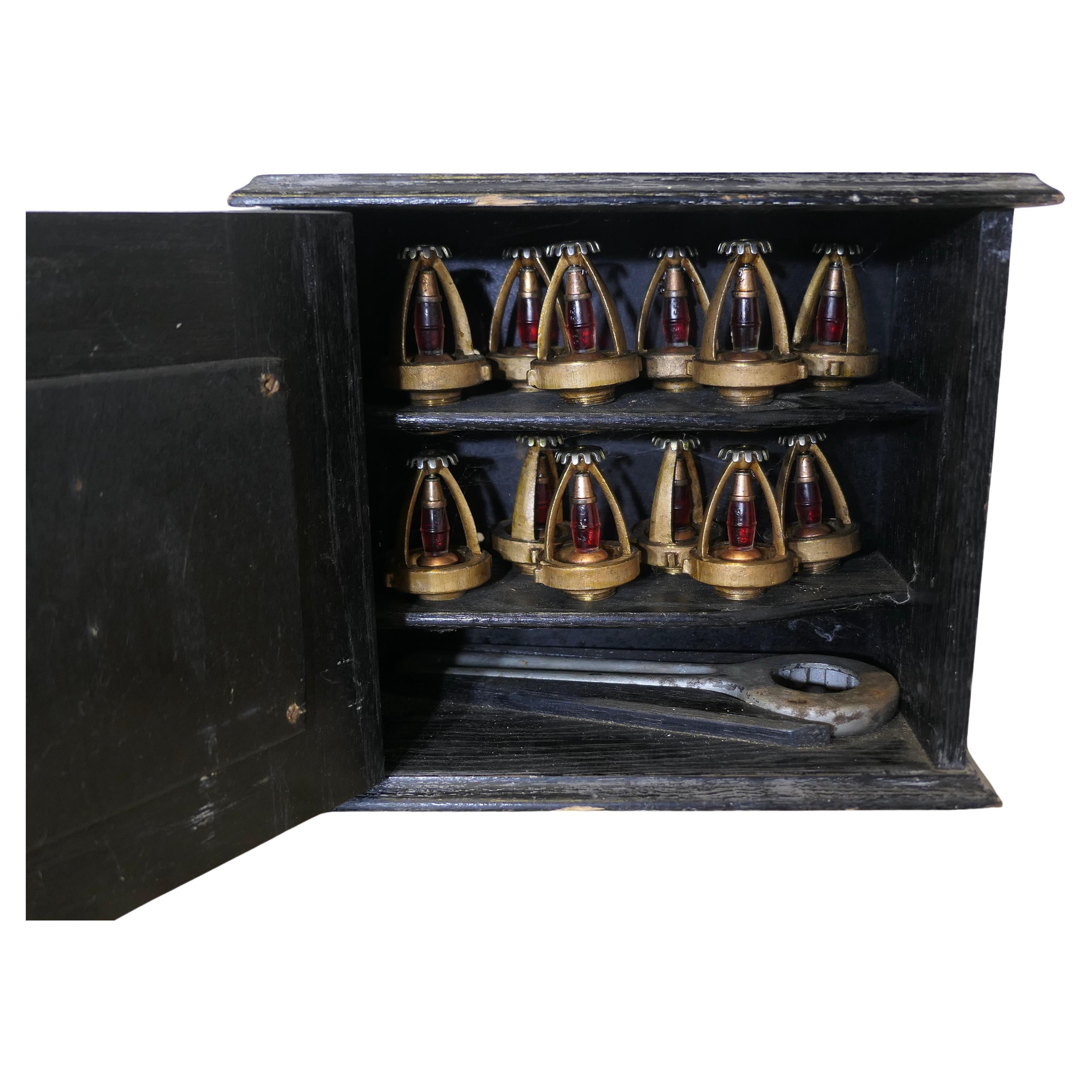 Set of Mather and Platt Sprinkler Heads in Case  A rare find For Sale