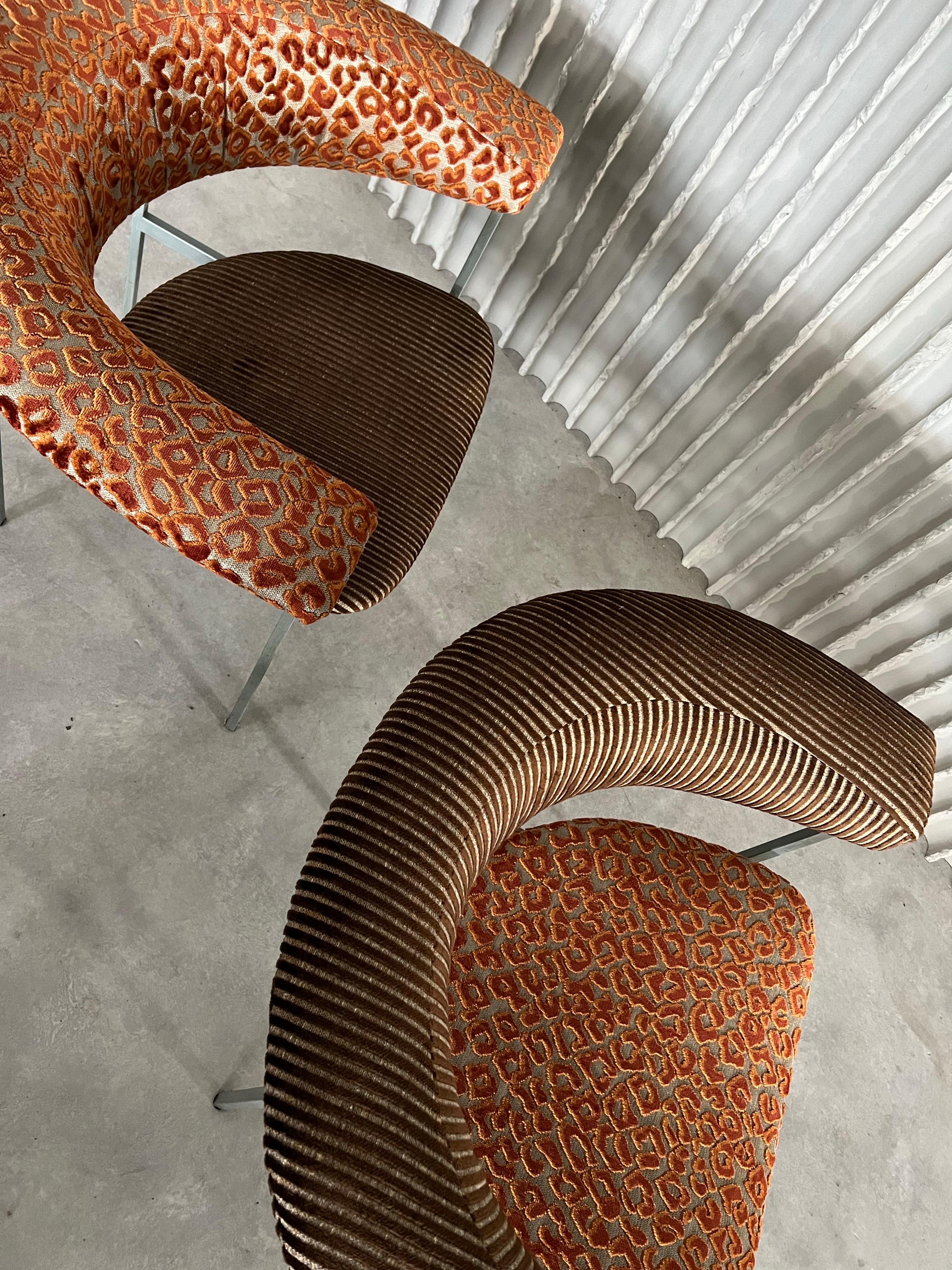Acier Ensemble de chaises Meander Gamma de Rudolf Wolf en vente