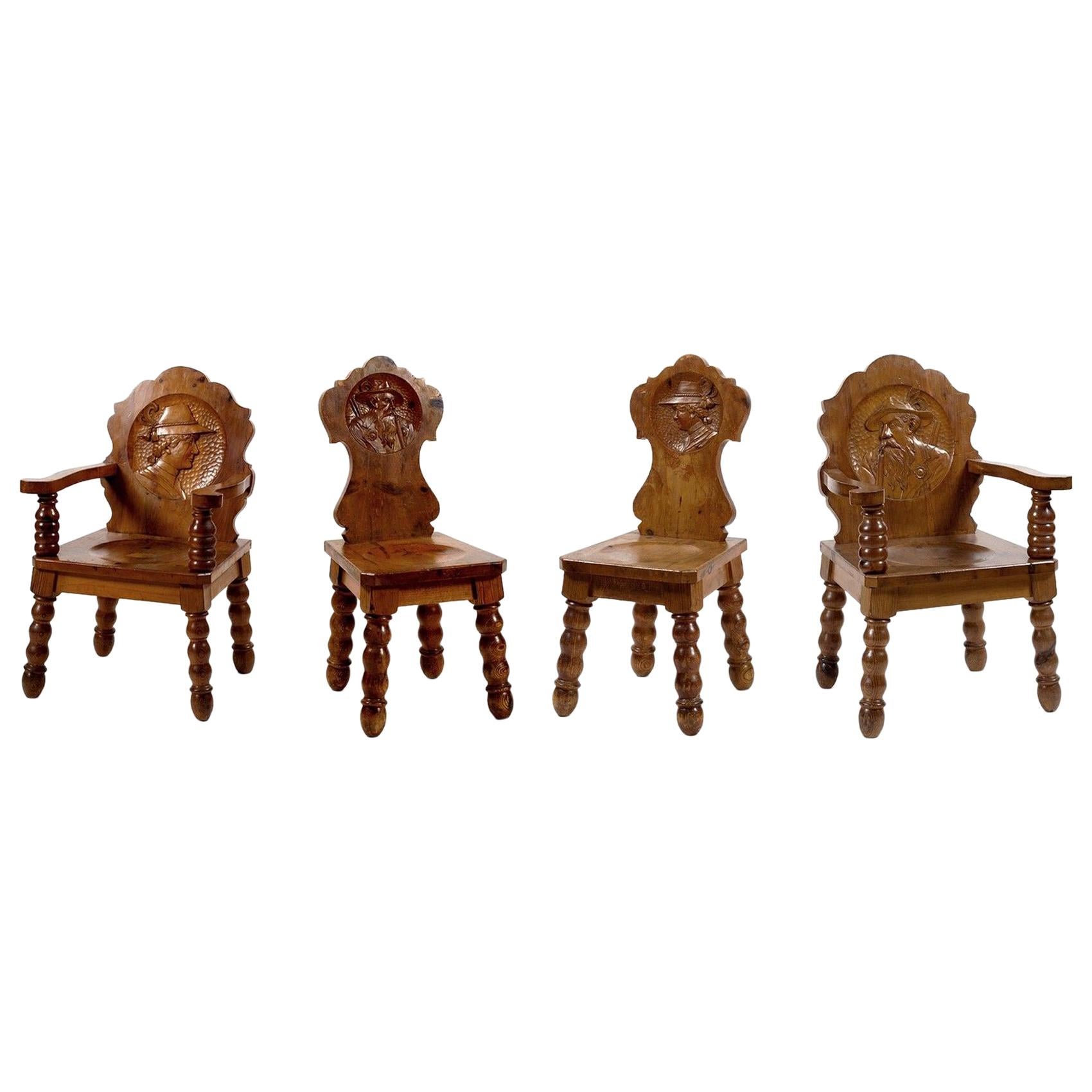 Set of Medallion Chairs and Armchairs, Austria, First Half of the 20th Century For Sale