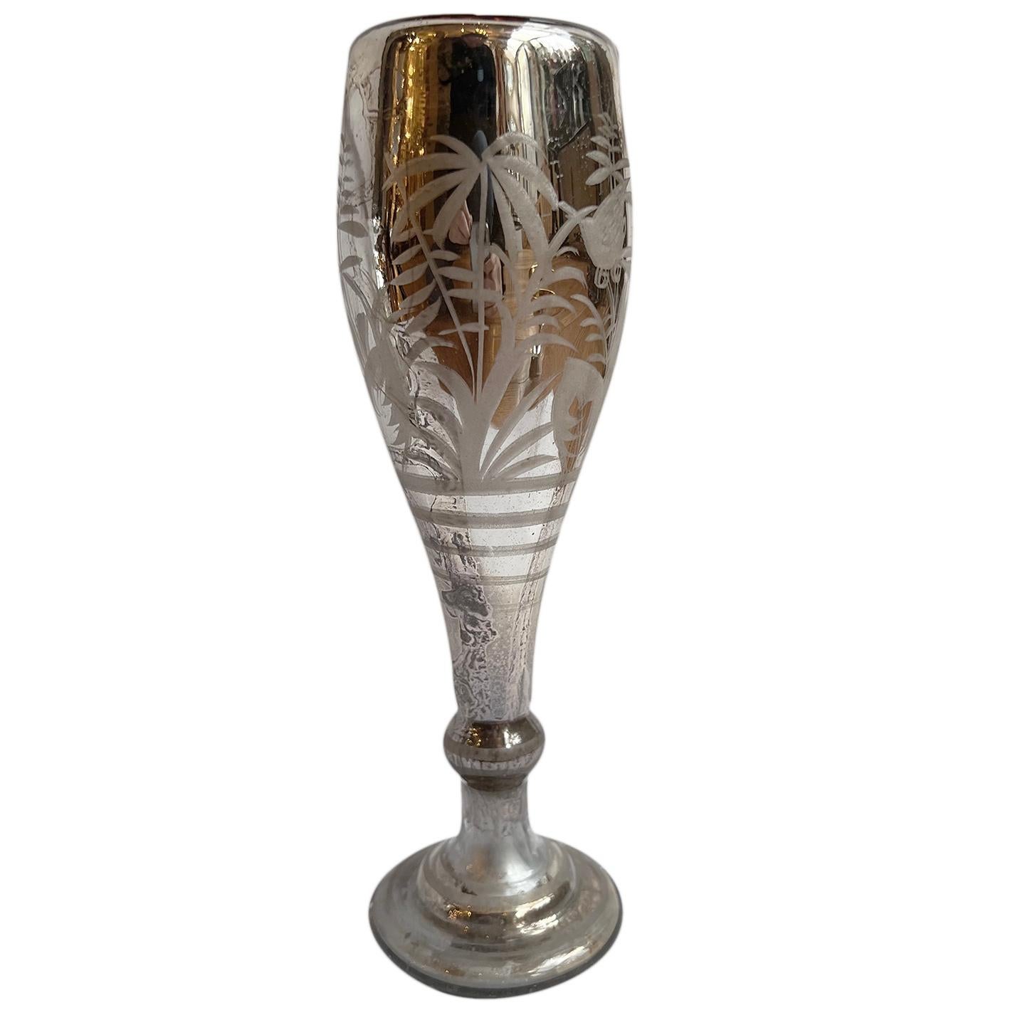 Early 20th Century Set of Mercury Glass Vases For Sale