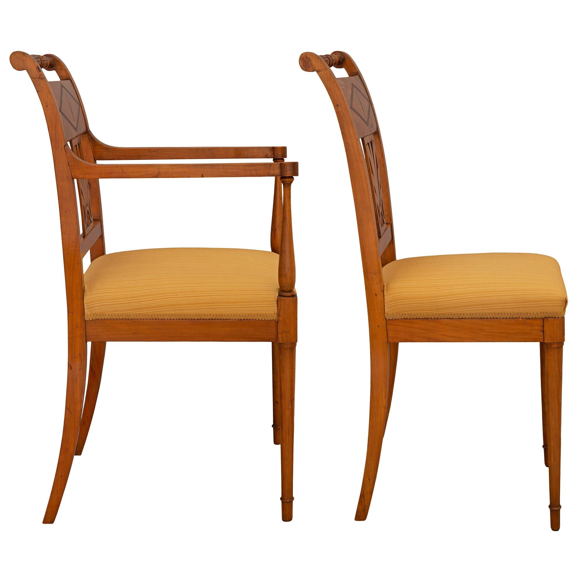 Ebonized Set of Mid-19th Century Biedermeier Dining Room Chairs For Sale