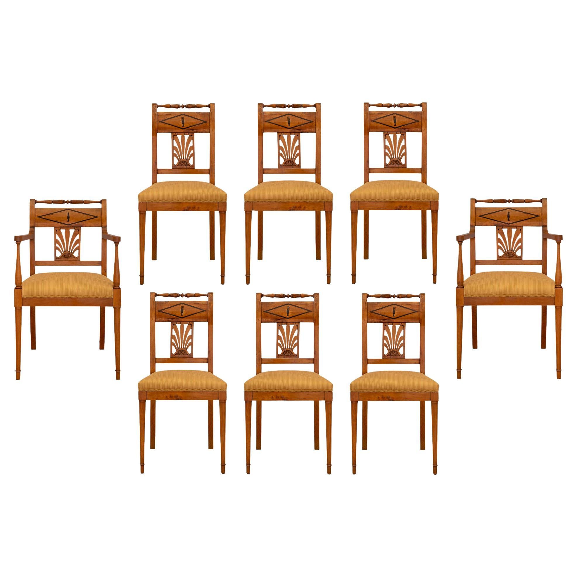 Ensemble de chaises de salle à manger Biedermeier du milieu du 19e siècle