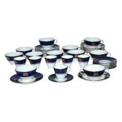 Vintage Set of Mid-19th Century Cobalt Blue and White Porcelain, China