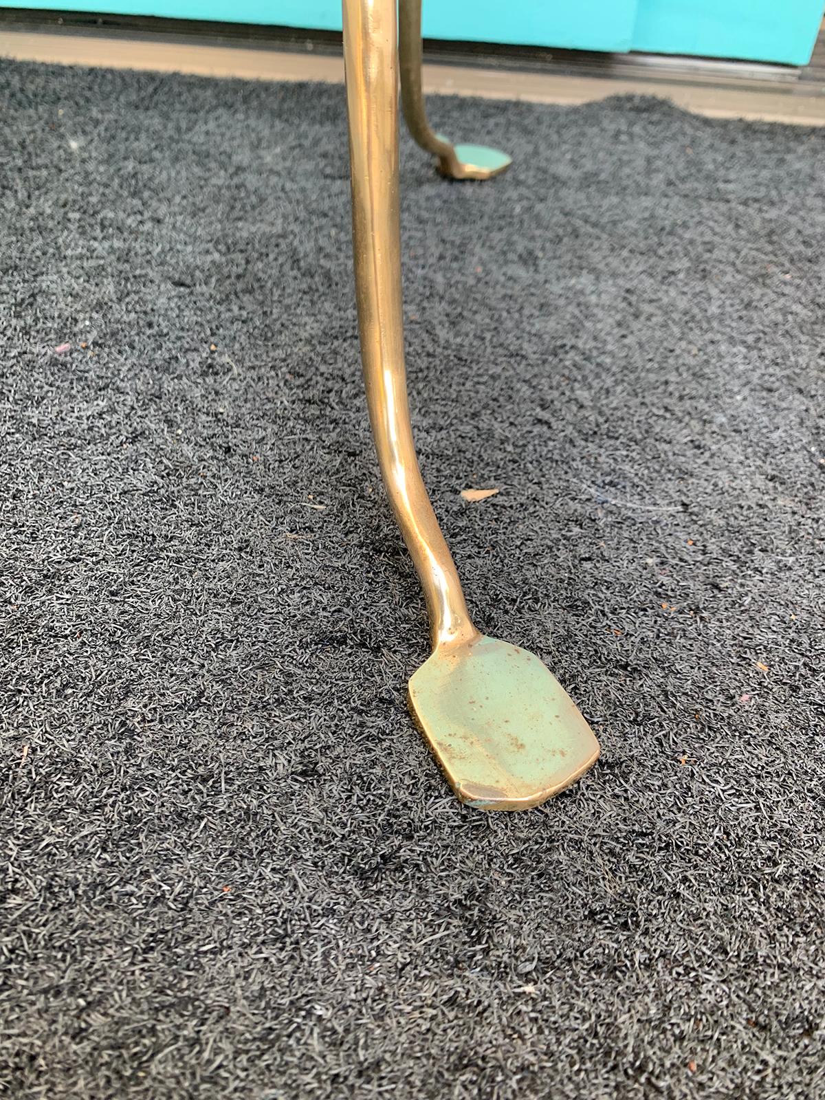 Set of Mid-20th Century Brass Fire Tools on Stand, Shovel and Poker 6