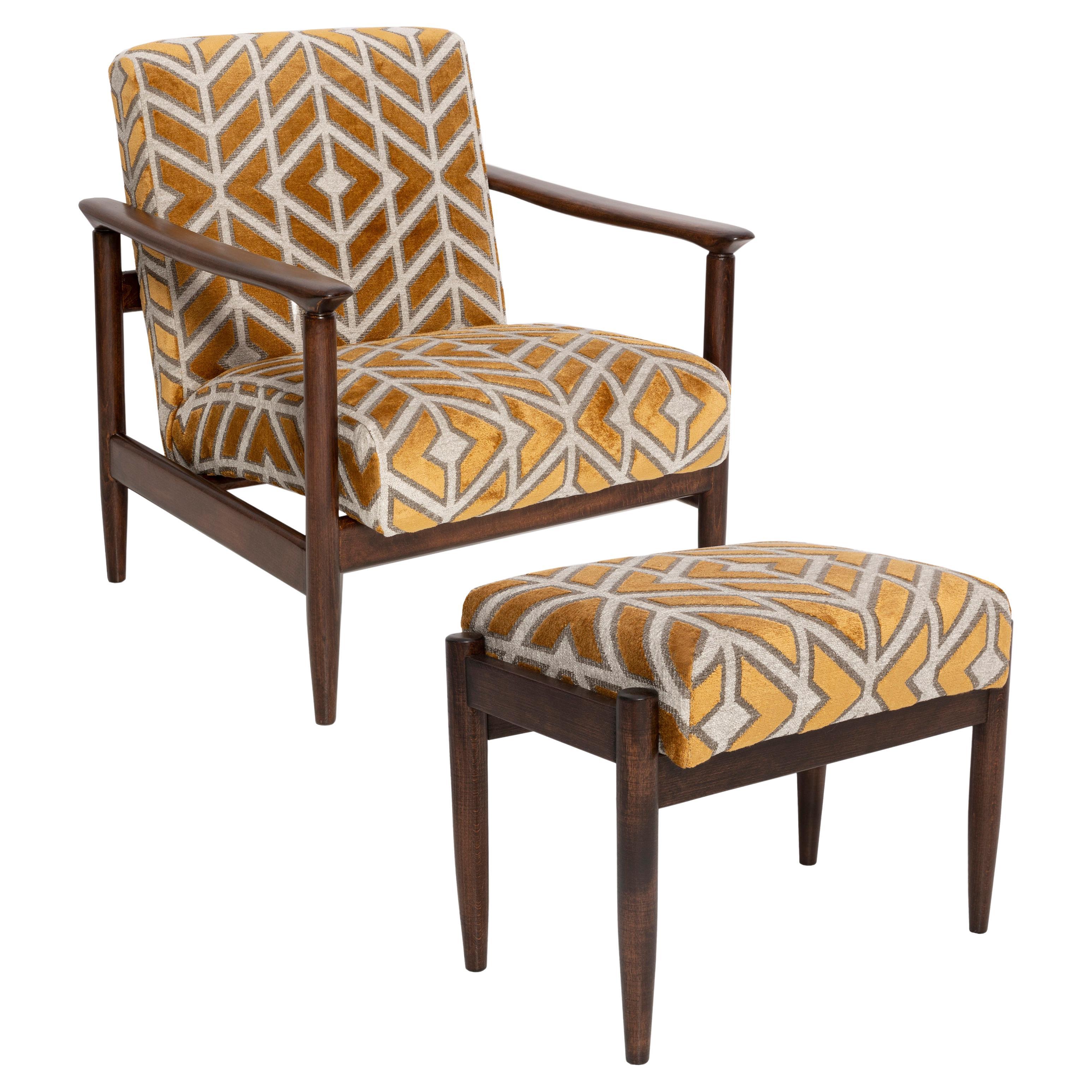 Set of Mid Century Armchair and Stool, by Edmund Homa, Europe, 1960s