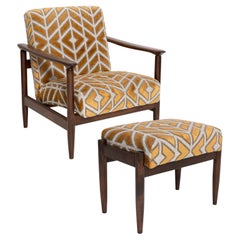 Set of Mid Century Armchair and Stool, by Edmund Homa, Europe, 1960s