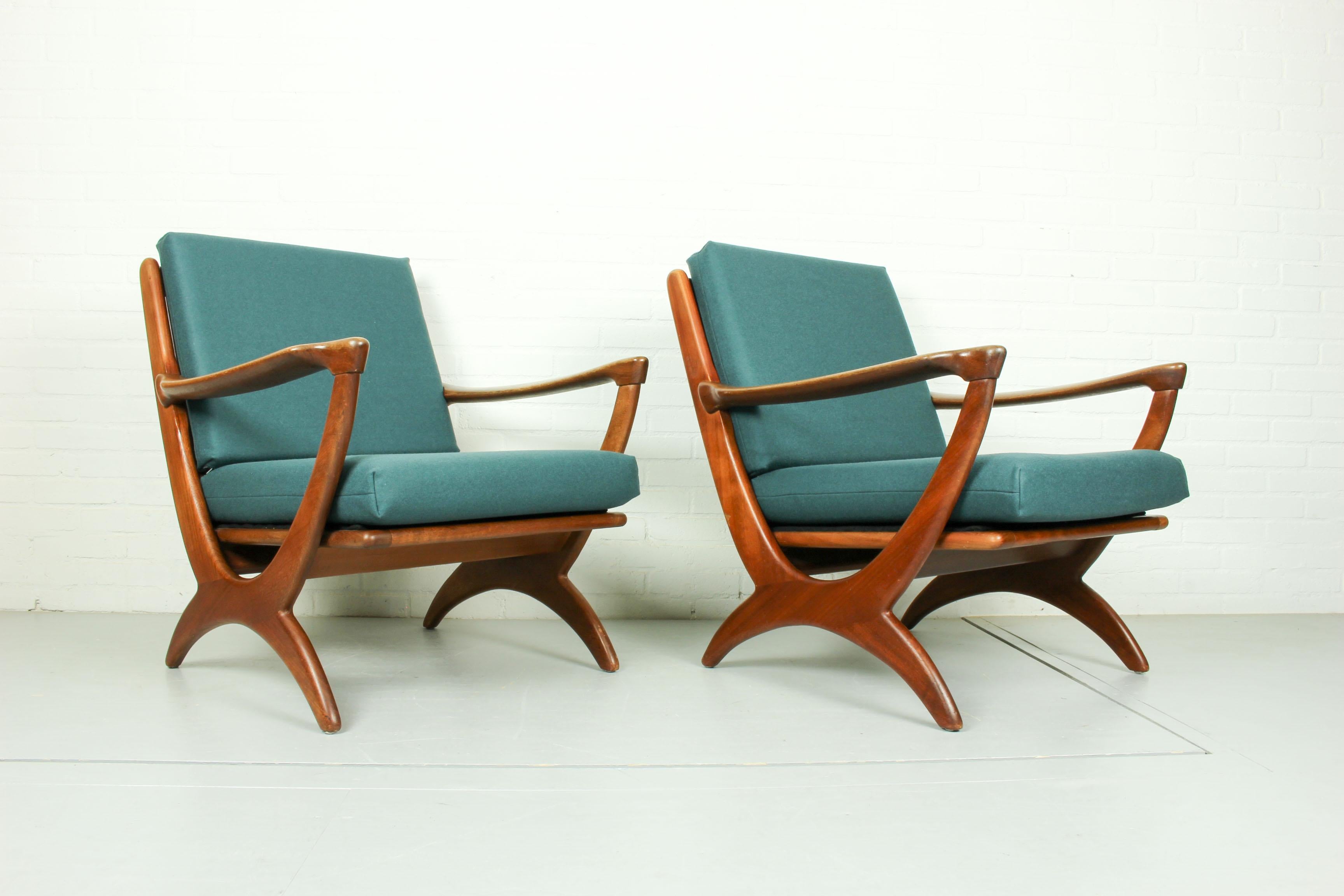 Mid-Century Modern Set of Midcentury Armchairs Dutch Design for De Ster Gelderland, 1950s