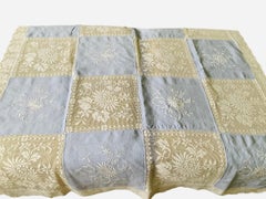 Set of Mid-Century Army and Navy Style Square Linen Tablecloth and Napkins