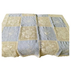 Set of Mid-Century Army and Navy Style Square Linen Tablecloth and Napkins
