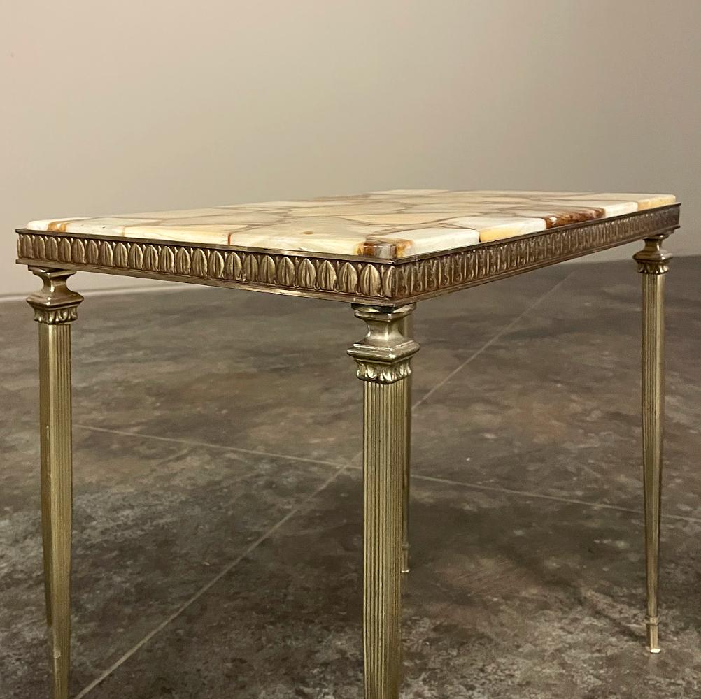 Set of Mid-Century Brass & Marble Nesting Tables For Sale 6