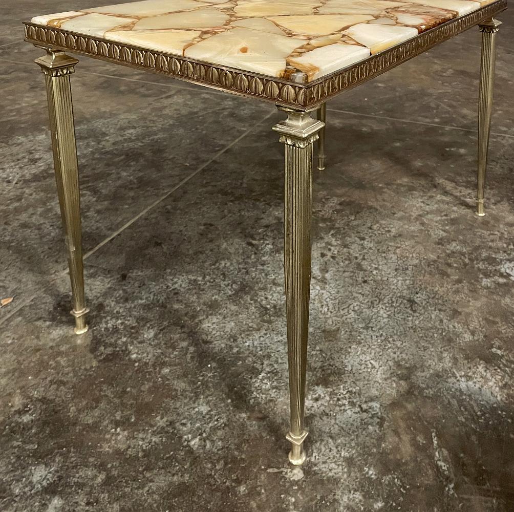 Set of Mid-Century Brass & Marble Nesting Tables For Sale 7