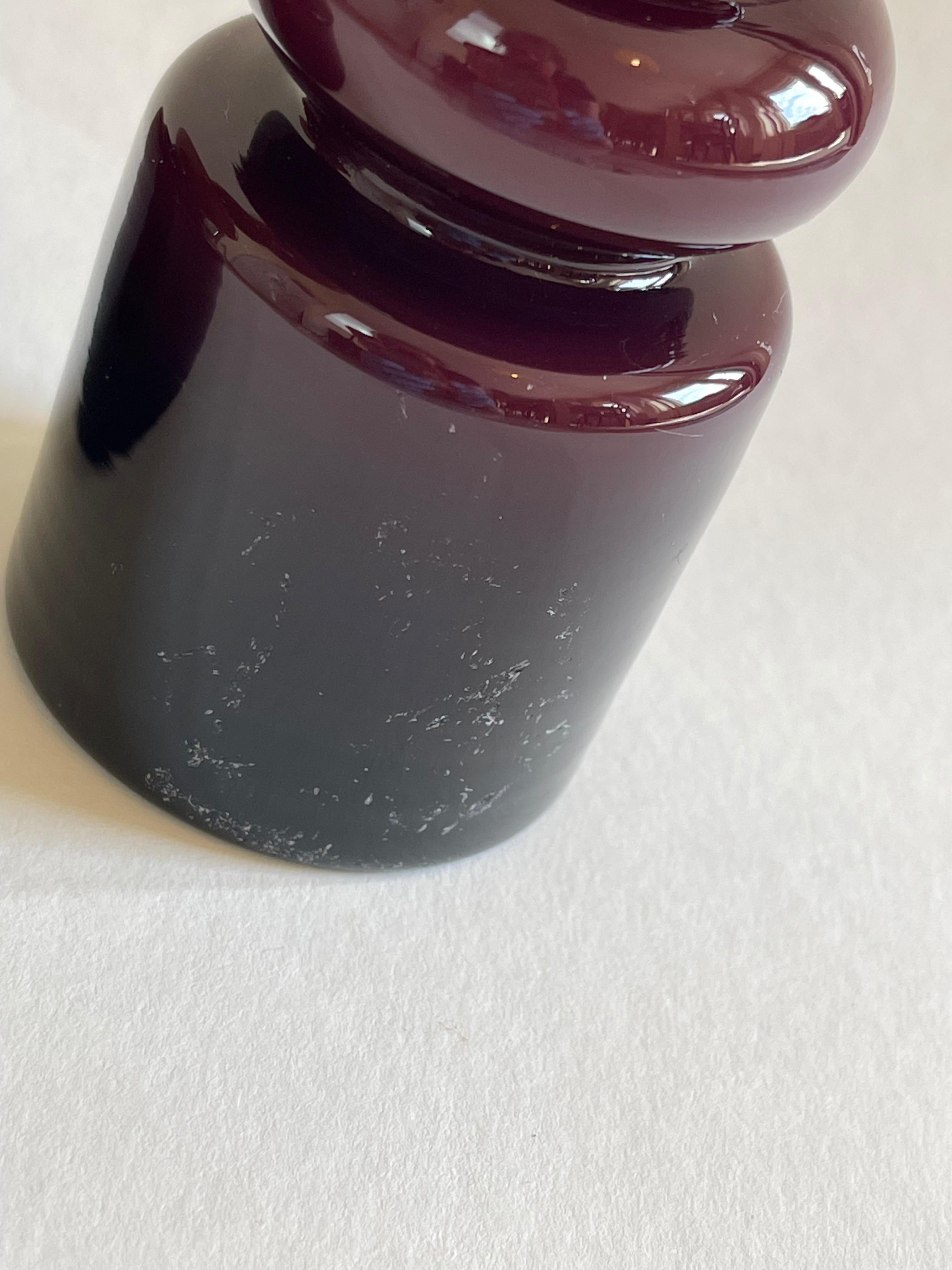 Ensemble de vases en verre d'art du milieu du siècle dernier, à cercles caramel et violets, ambiance scandinave en vente 1