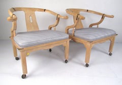 Set of Midcentury Chinoiserie Style Lounge Chairs by Century Chair Company