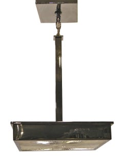 Set of Midcentury Chrome and Glass Pendant Light Fixtures, Sold Individually