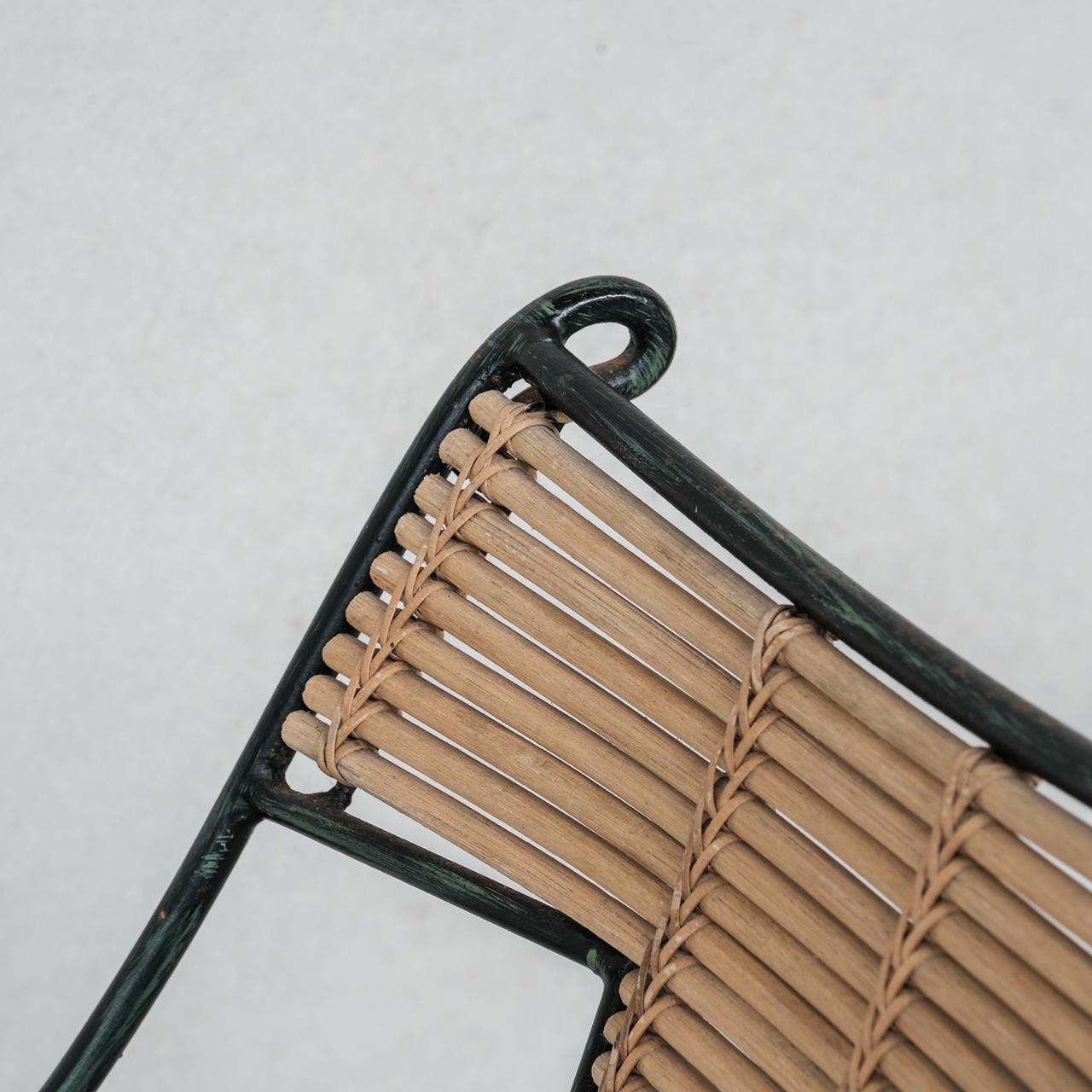 Fin du 20e siècle Ensemble de chaises de salle à manger danoises du milieu du siècle en fer et bambou (8) en vente