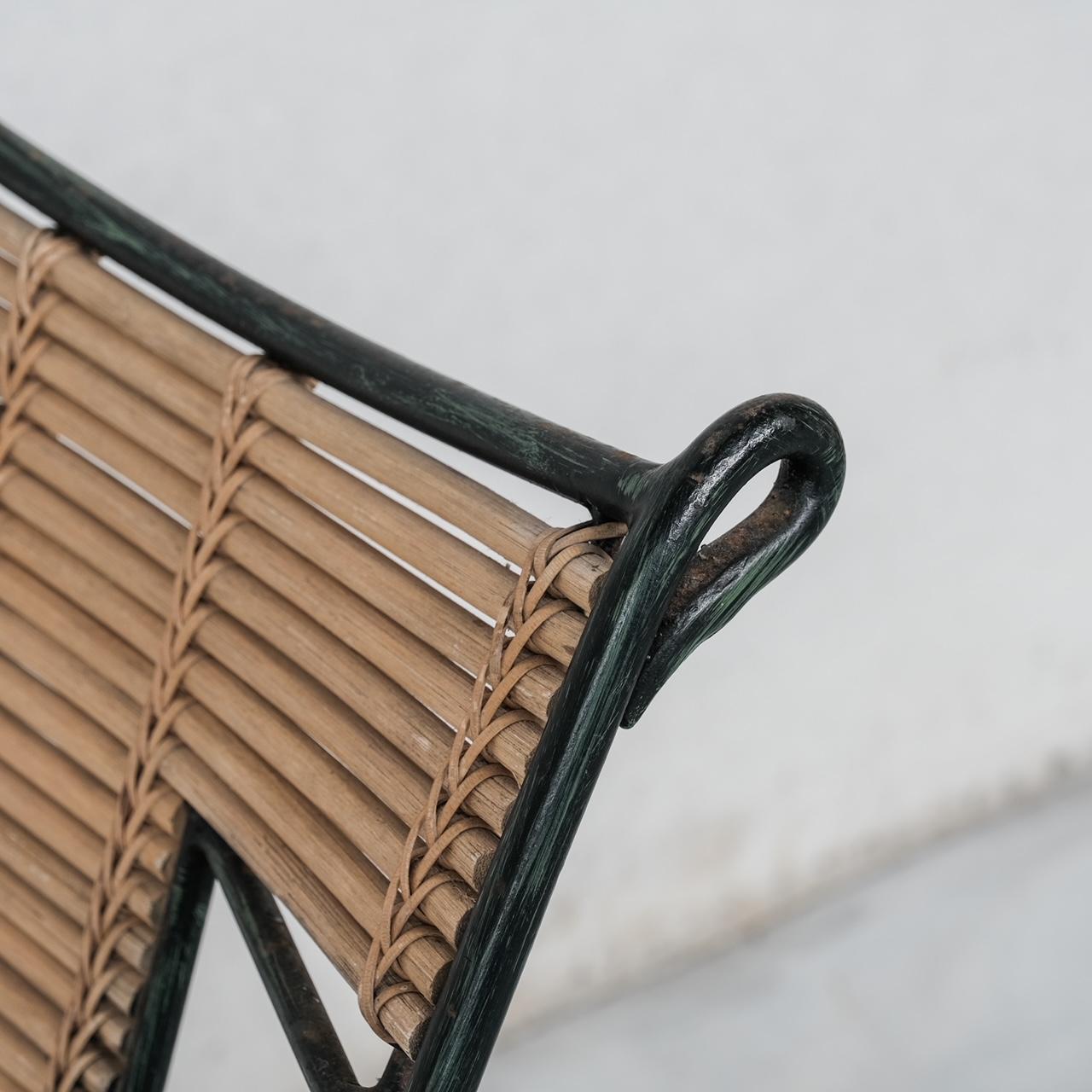 Dänische Esszimmerstühle aus Eisen und Bambus aus der Mitte des Jahrhunderts (8) im Angebot 2