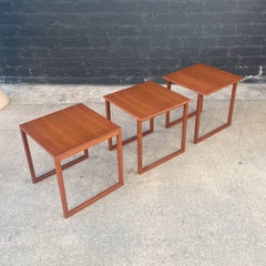 Set of Mid-Century Danish Modern Teak Cube Nesting Tables by Kai Kristiansen