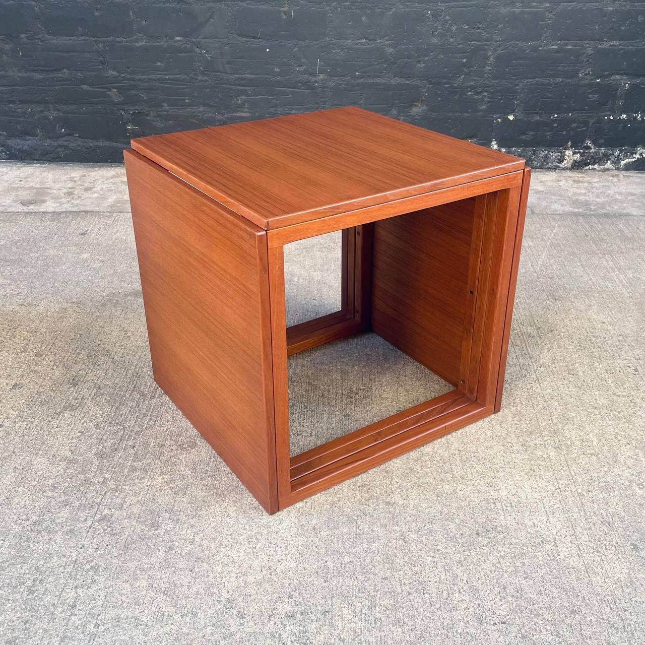 Mid-20th Century Set of Mid-Century Danish Modern Teak Cube Nesting Tables by Kai Kristiansen For Sale