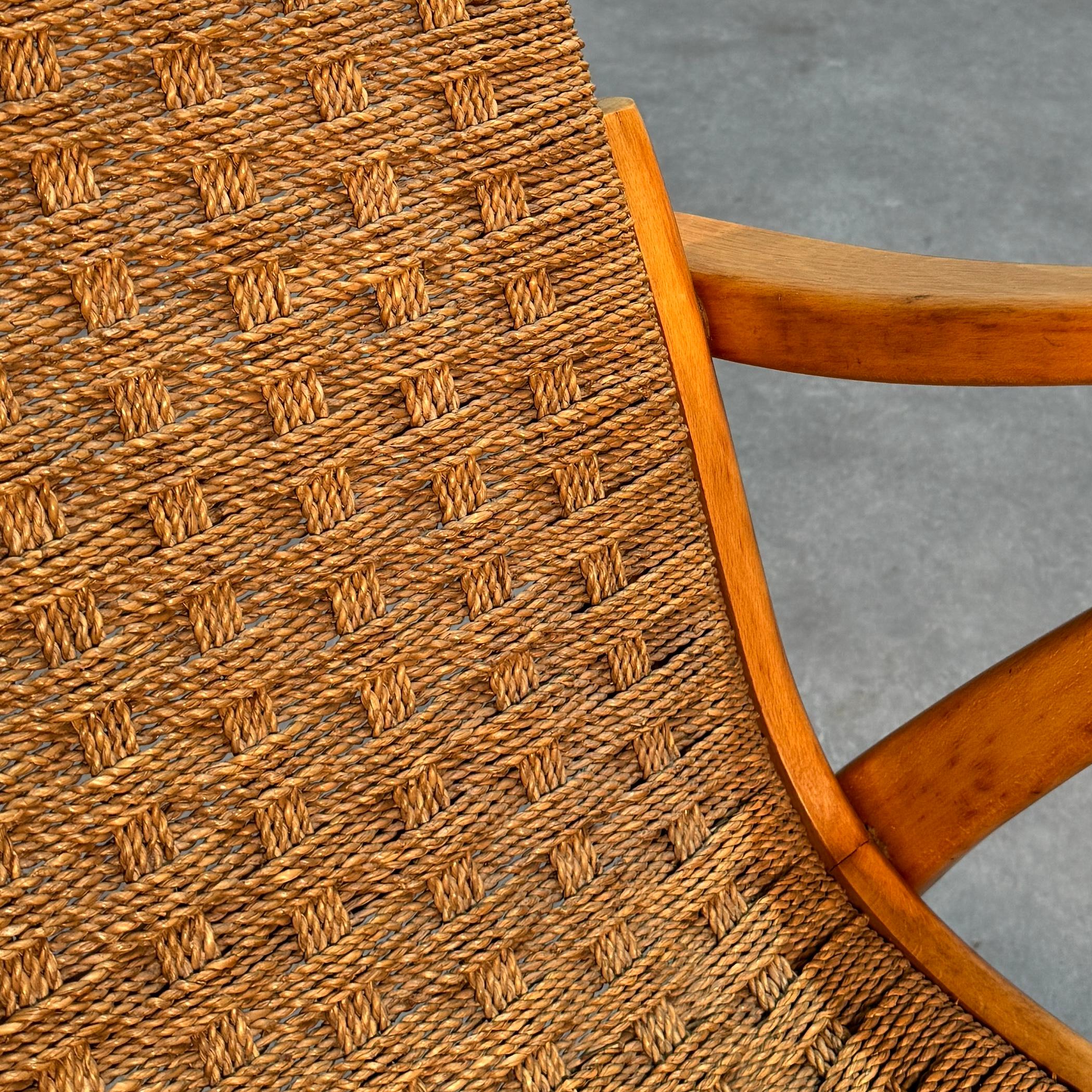 Ensemble de fauteuils hollandais en corde tressée du milieu du siècle, 1950 en vente 1