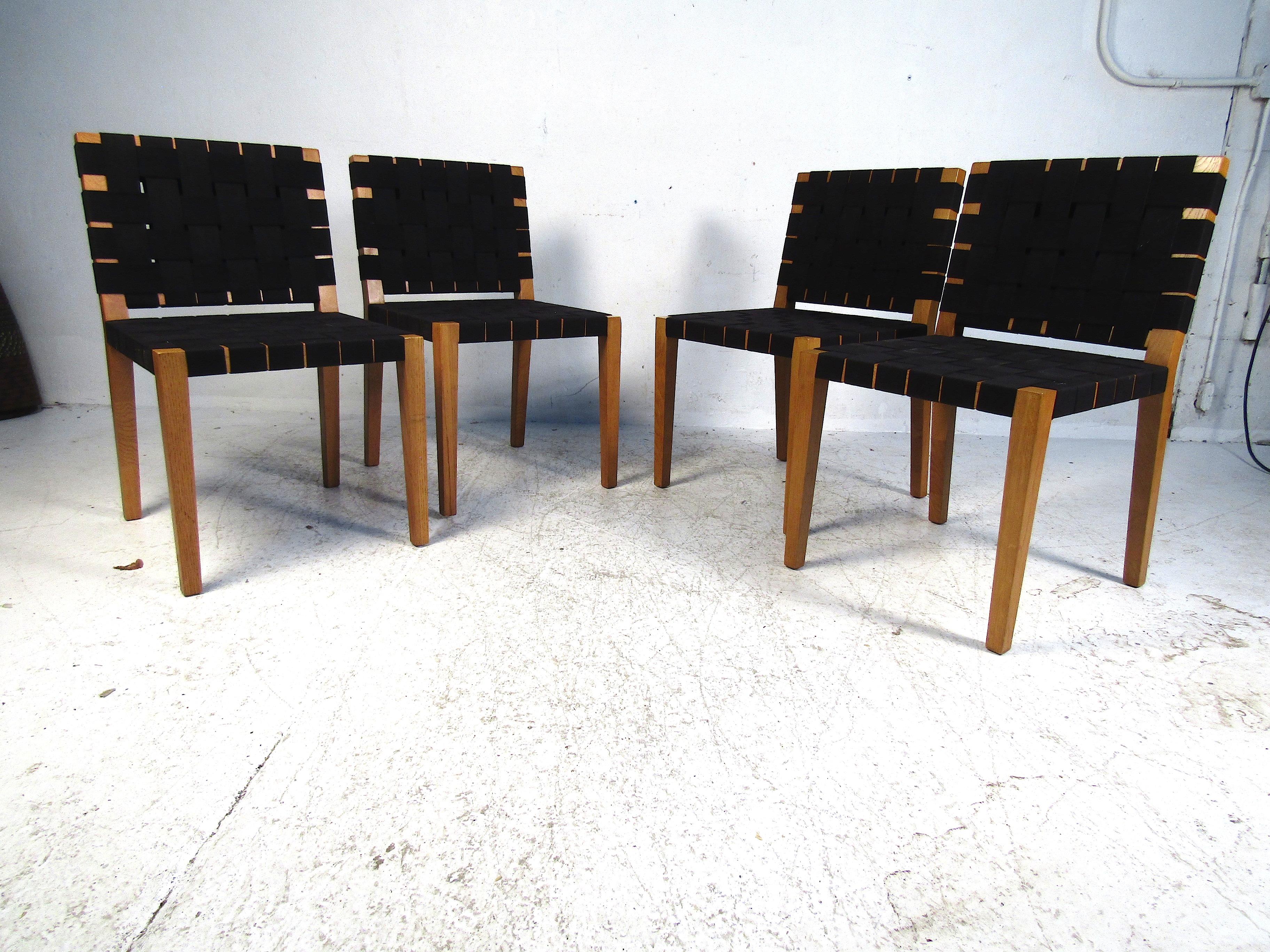 Mid-Century Modern Set of Midcentury Fabric Weave Chairs