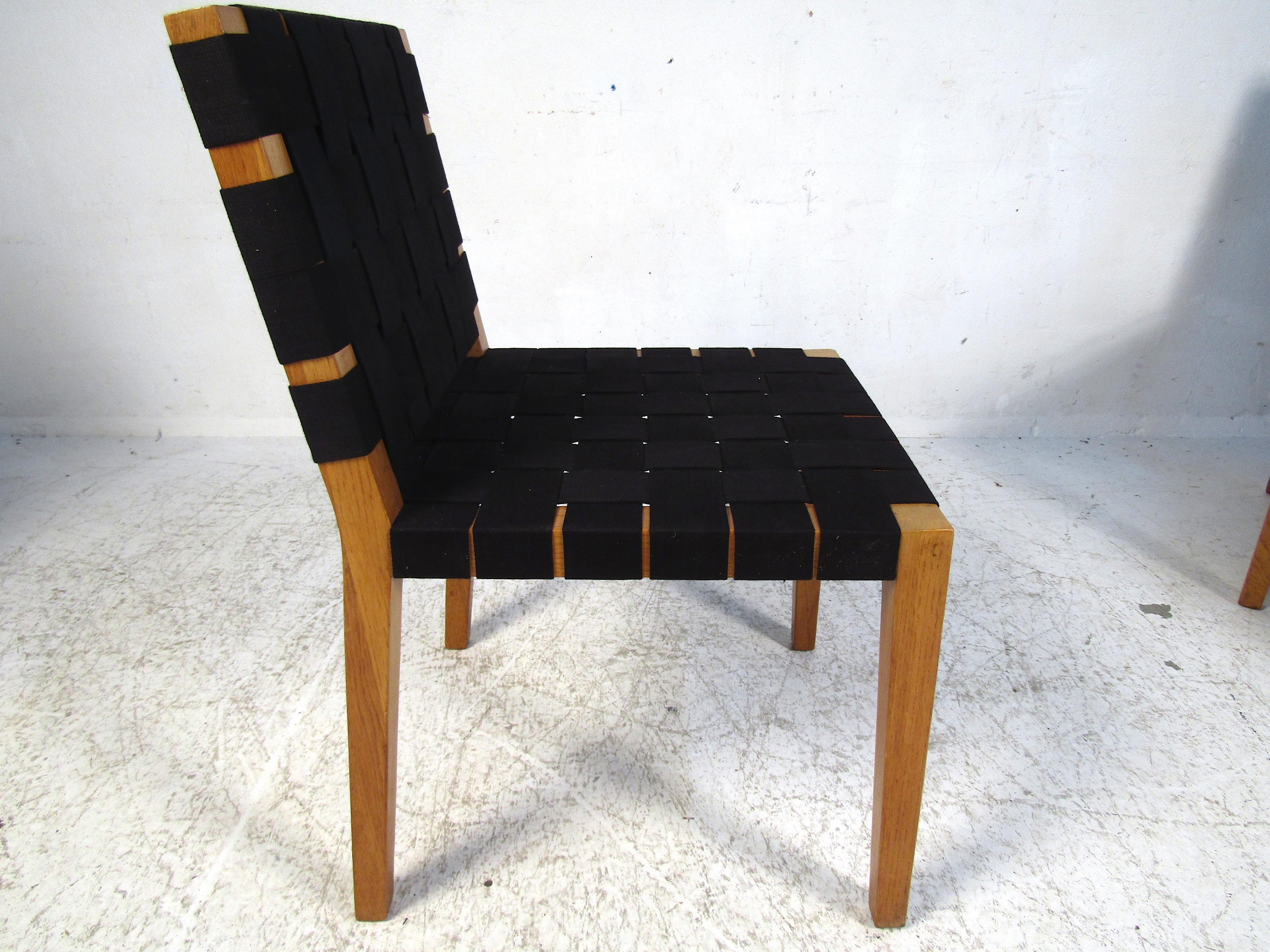 Set of Midcentury Fabric Weave Chairs 2