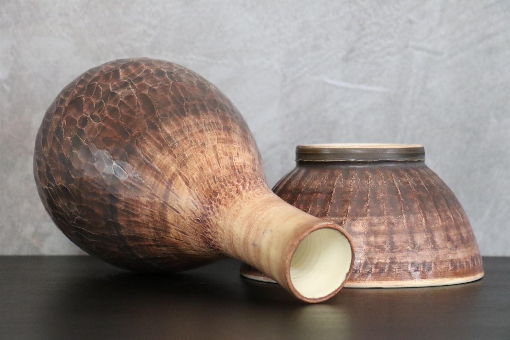 Ensemble de céramiques françaises du milieu du siècle Tapis Vert Studio, Vase Bol Vallauris, 1950s en vente 4
