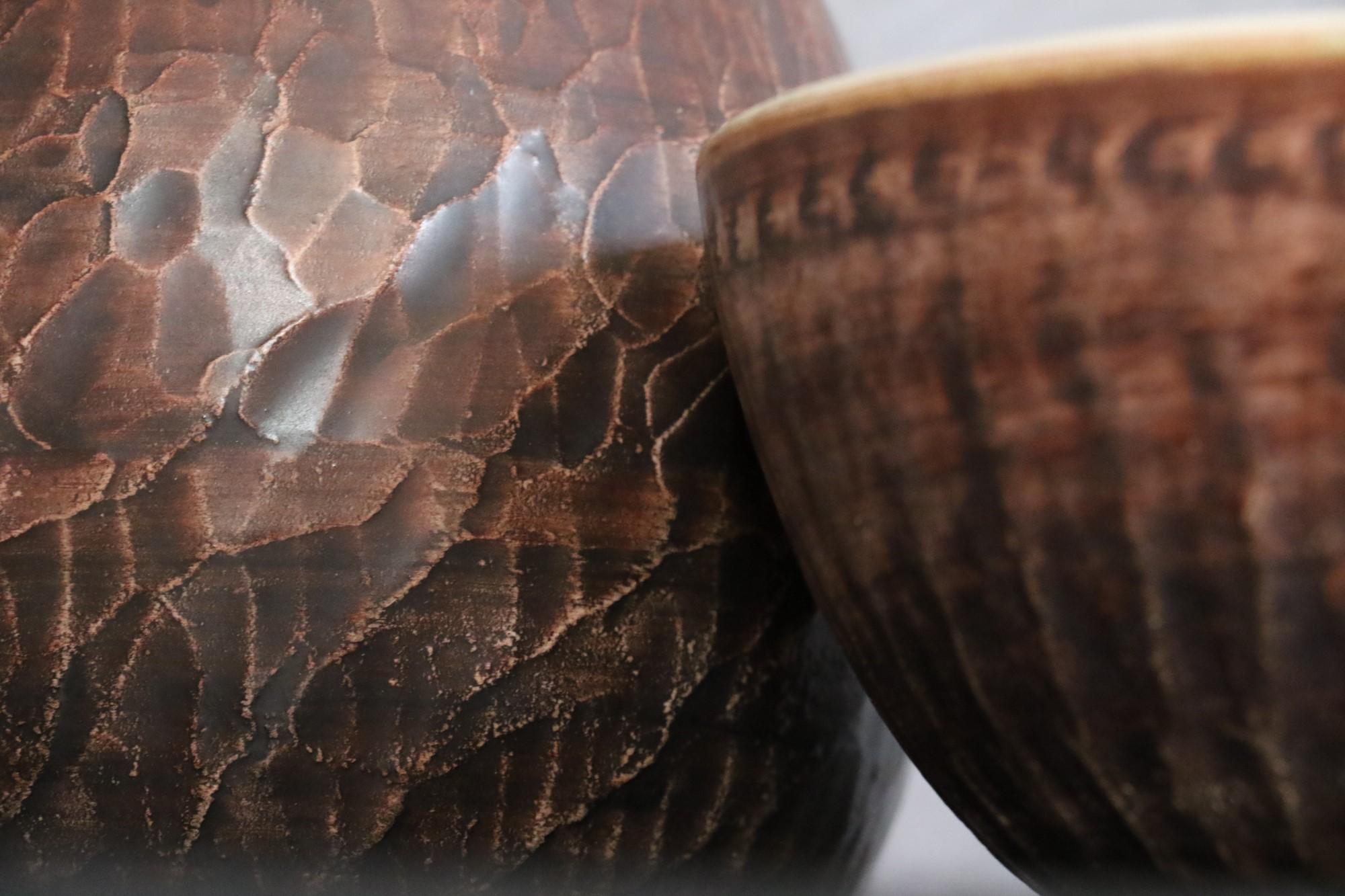 Français Ensemble de céramiques françaises du milieu du siècle Tapis Vert Studio, Vase Bol Vallauris, 1950s en vente