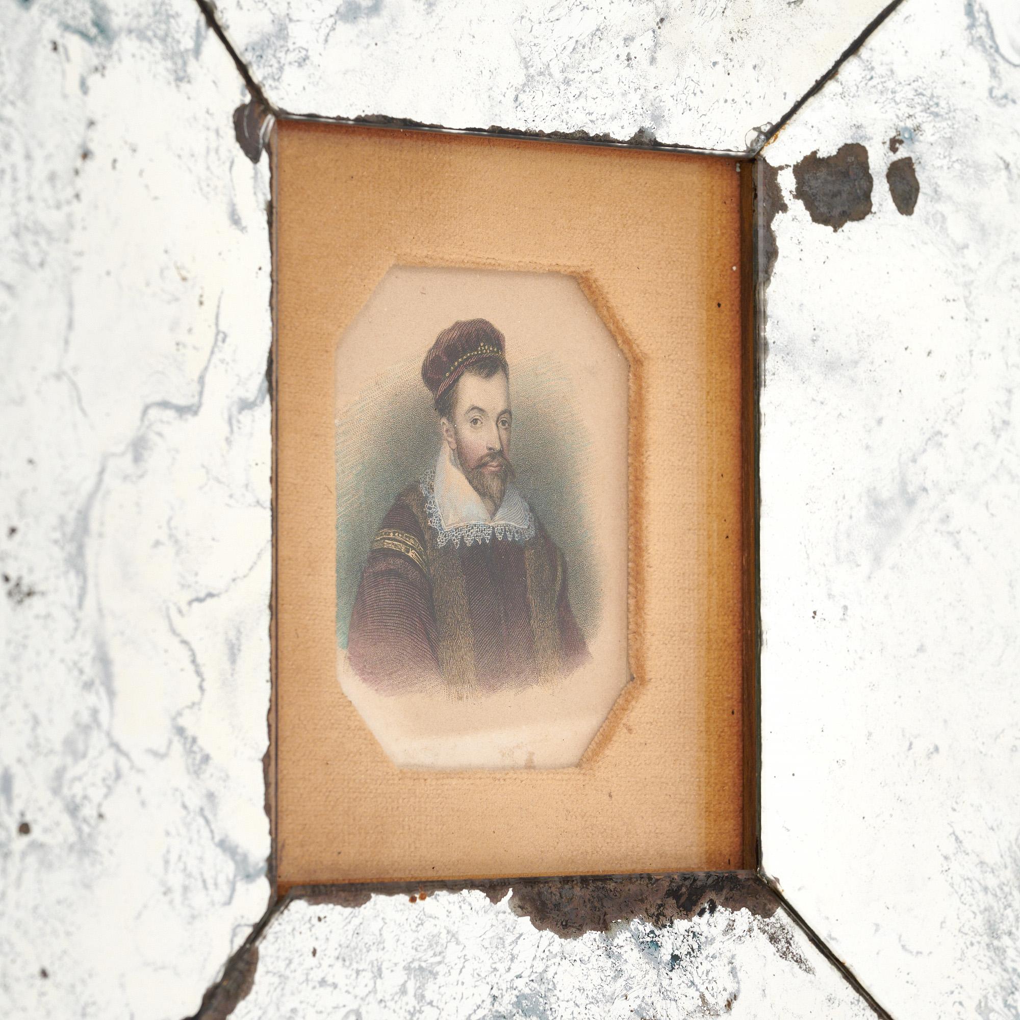 Set französischer Gemälde aus der Mitte des Jahrhunderts und verspiegelten Rahmen (Moderne der Mitte des Jahrhunderts) im Angebot