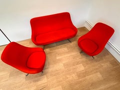 Set of mid century french style SPACE AGE cocktail sofa and chairs - 1970s