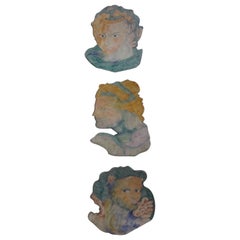 Ensemble de plaques murales en céramique émaillée du milieu du siècle