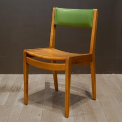 MCM Gunlocke Oak and Vinyl Library Chairs, c.1960-2 Green Available