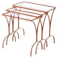 Set Of Mid Century Iron Nesting Tables
