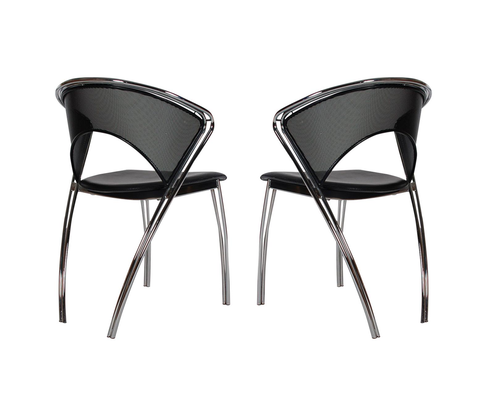 black and chrome dining chairs