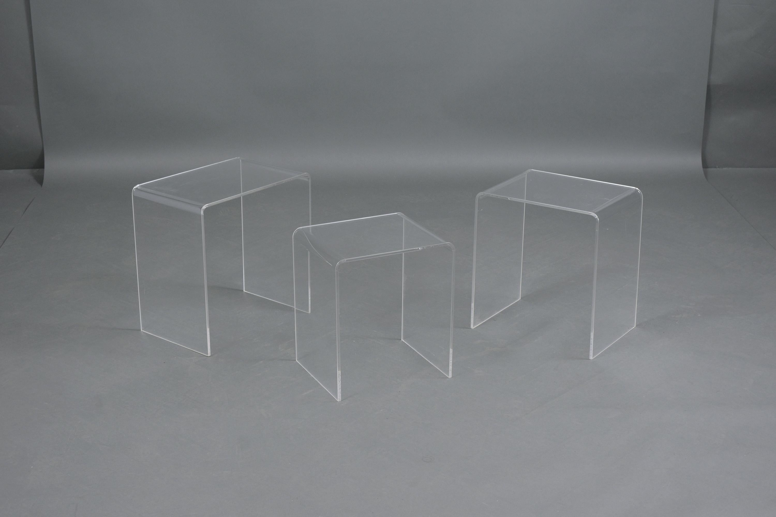 Three Lucite Stacking Tables 3