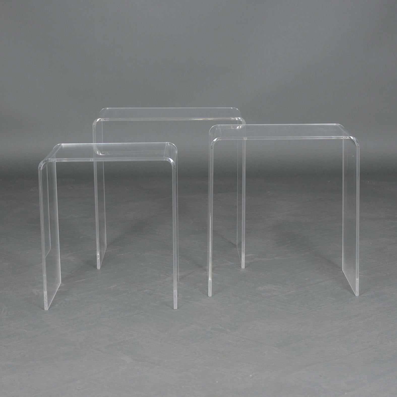 Three Lucite Stacking Tables 4