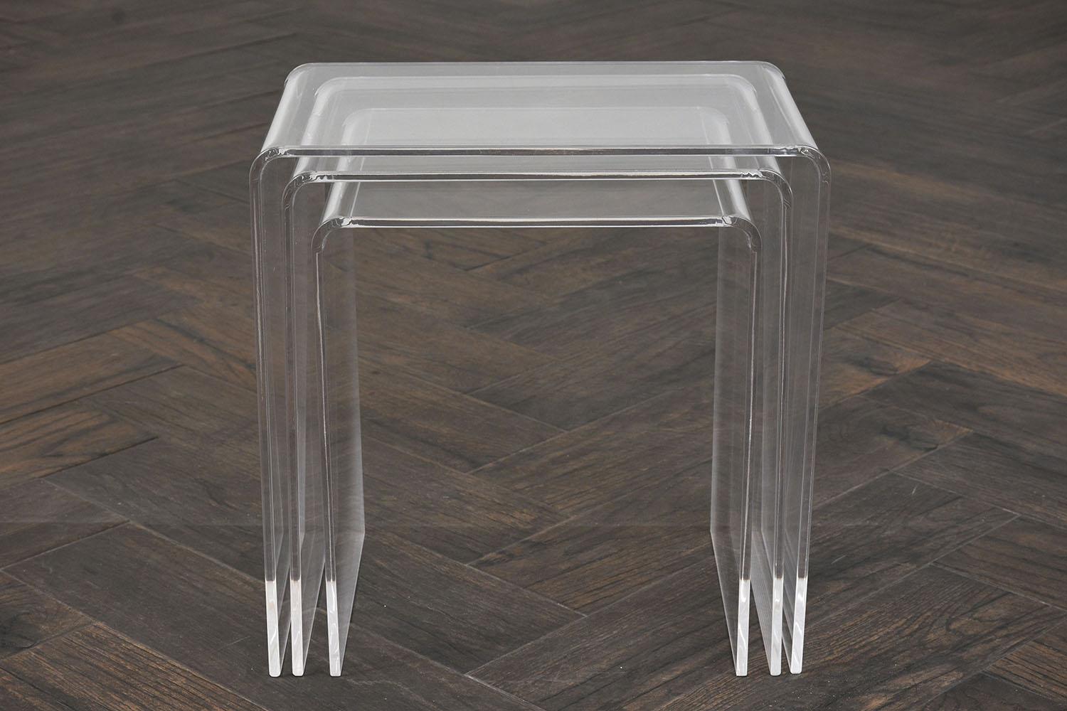 Three Lucite Stacking Tables 7