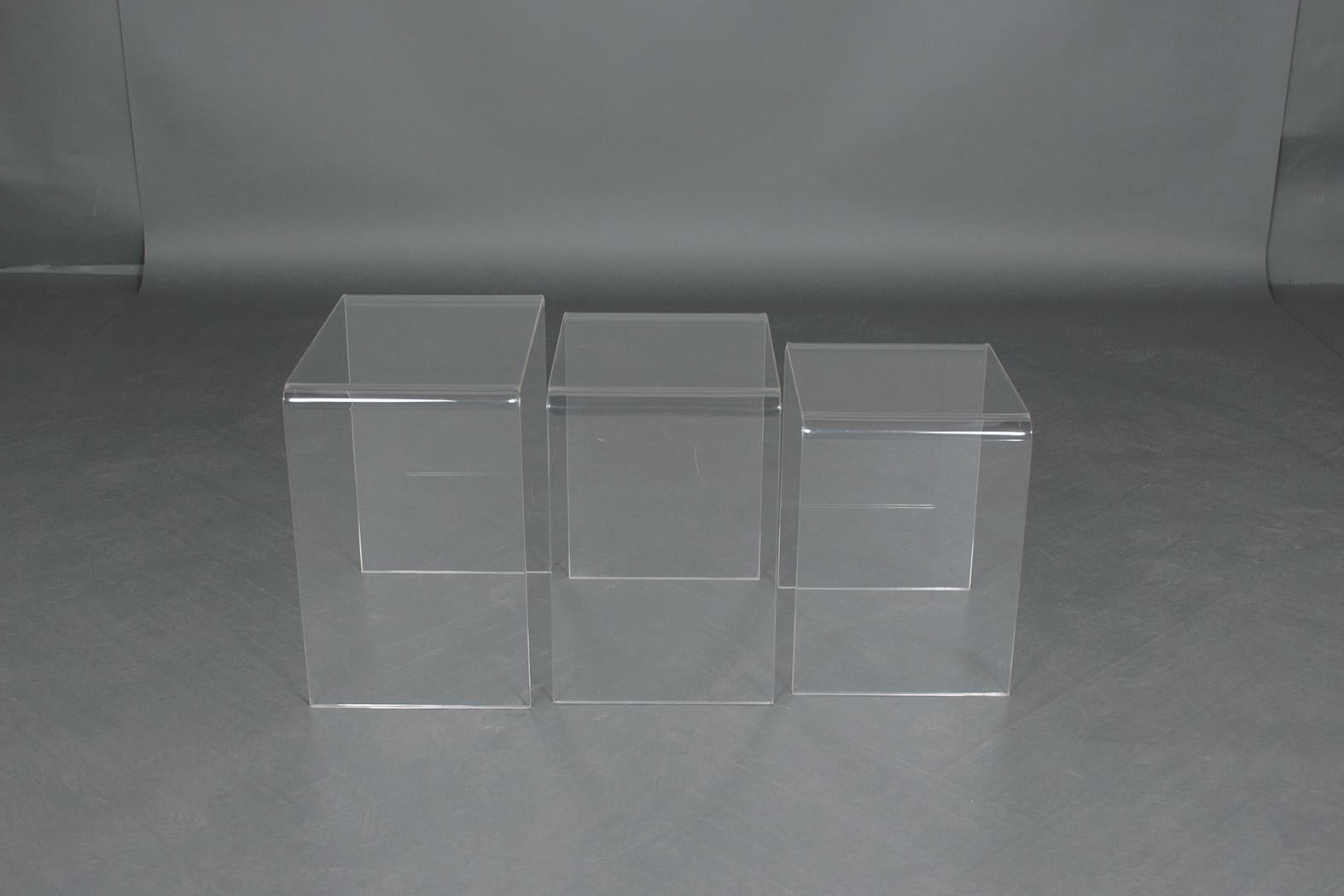 Three Lucite Stacking Tables 2