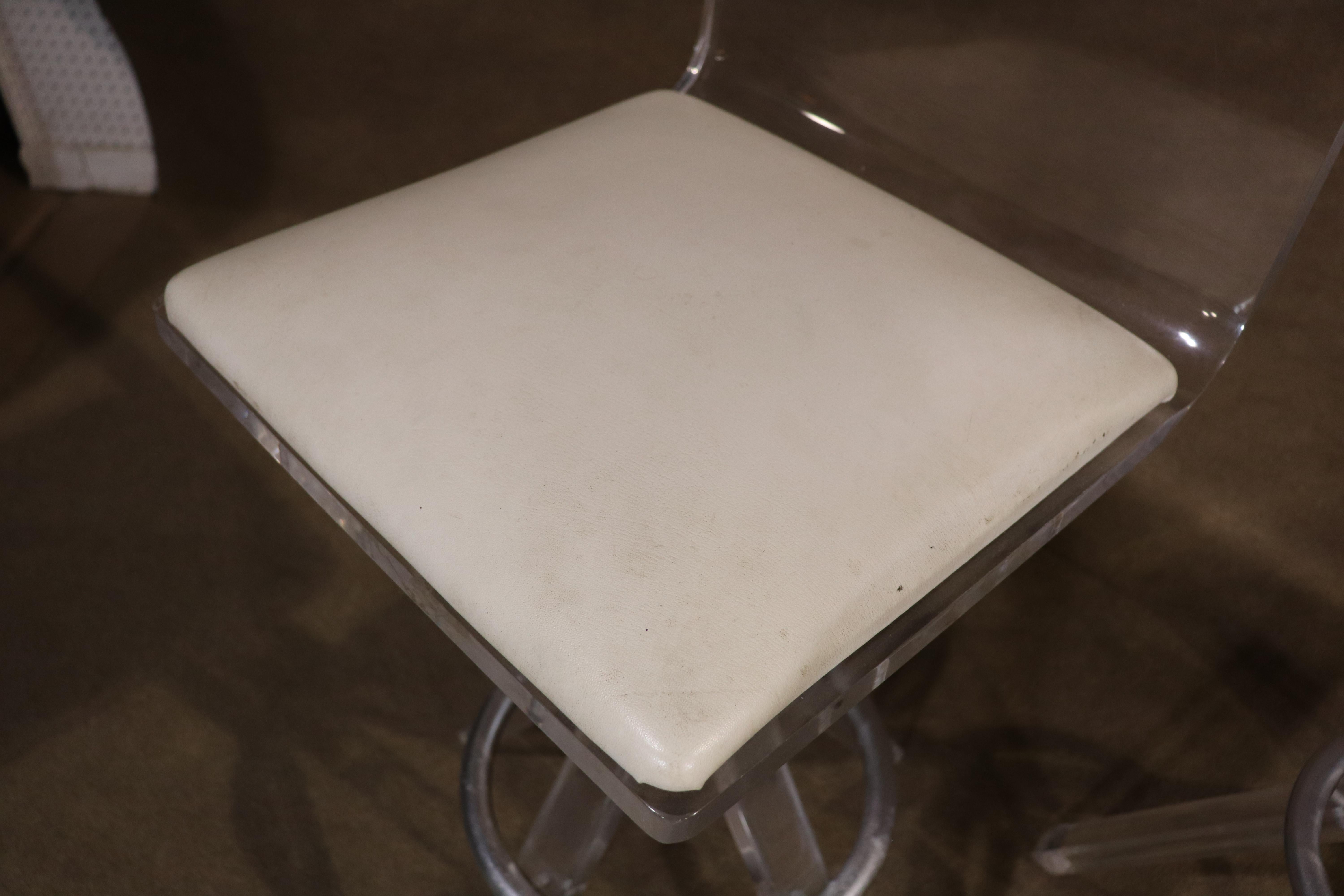 Set of Mid-Century Lucite Stools For Sale 6