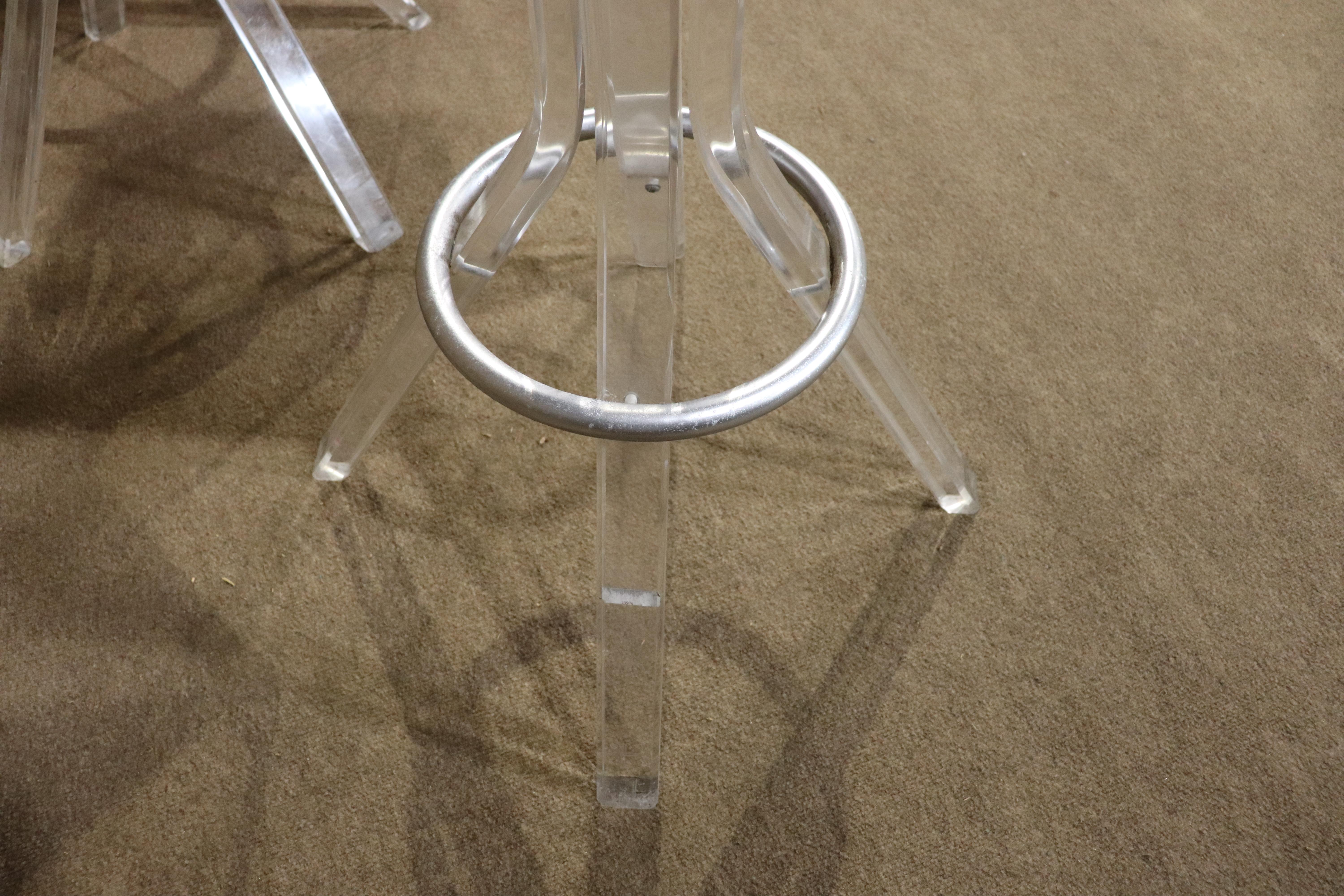Set of Mid-Century Lucite Stools For Sale 9