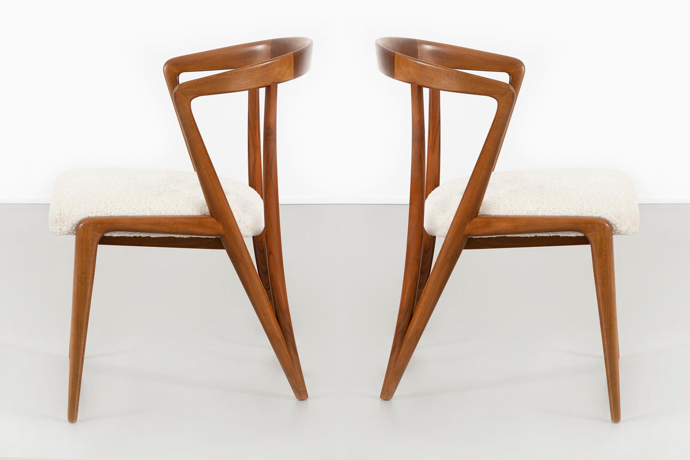 Italian Set of Mid-Century Modern Bertha Schaefer for Singer and Sons Dining Chairs