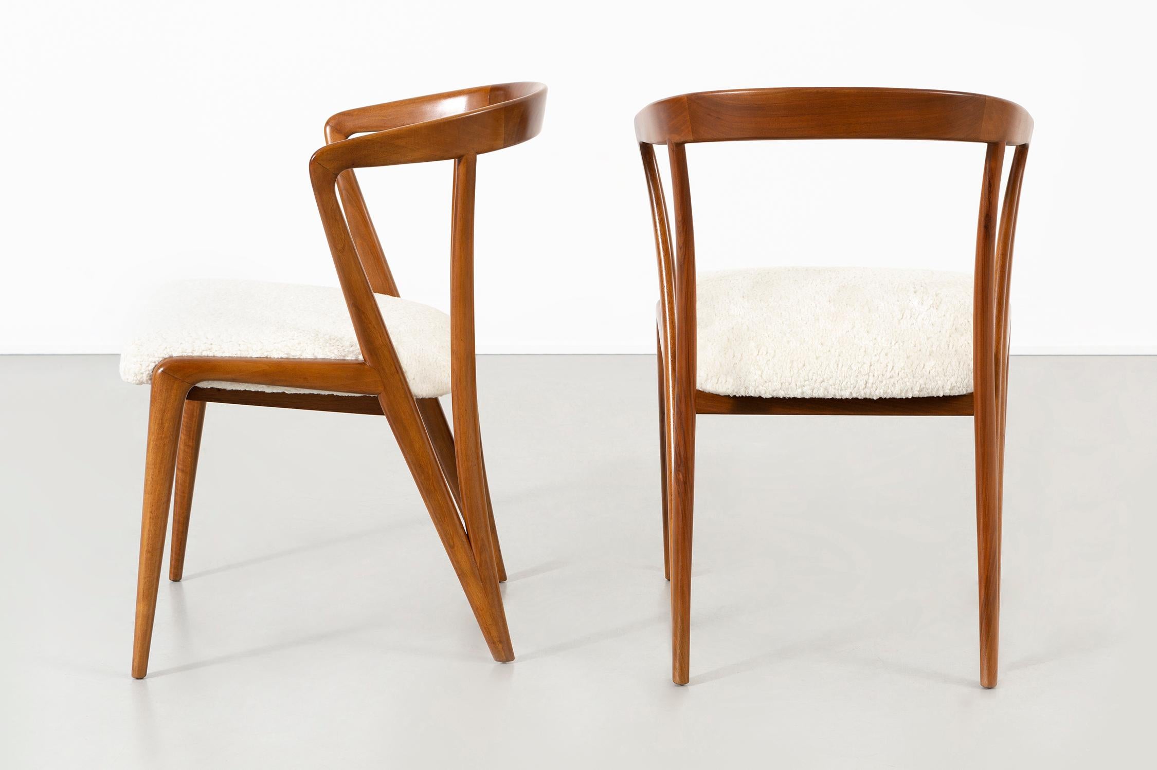 Set of Mid-Century Modern Bertha Schaefer for Singer and Sons Dining Chairs In Excellent Condition In Chicago, IL