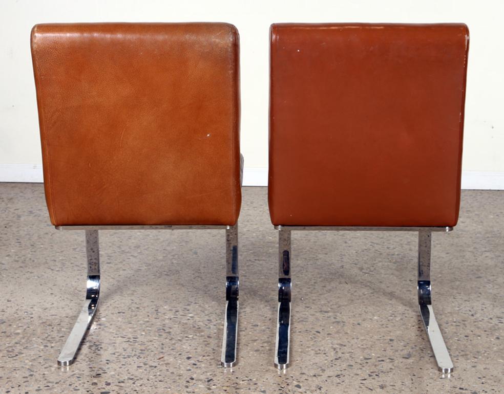 Set of Mid-Century Modern Chrome Dining Chairs For Sale 3