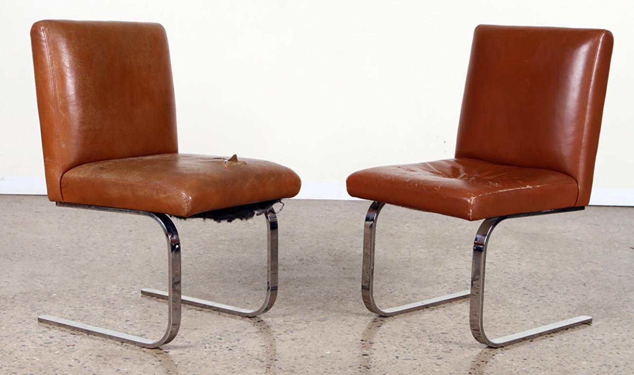 Mid-20th Century Set of Mid-Century Modern Chrome Dining Chairs For Sale