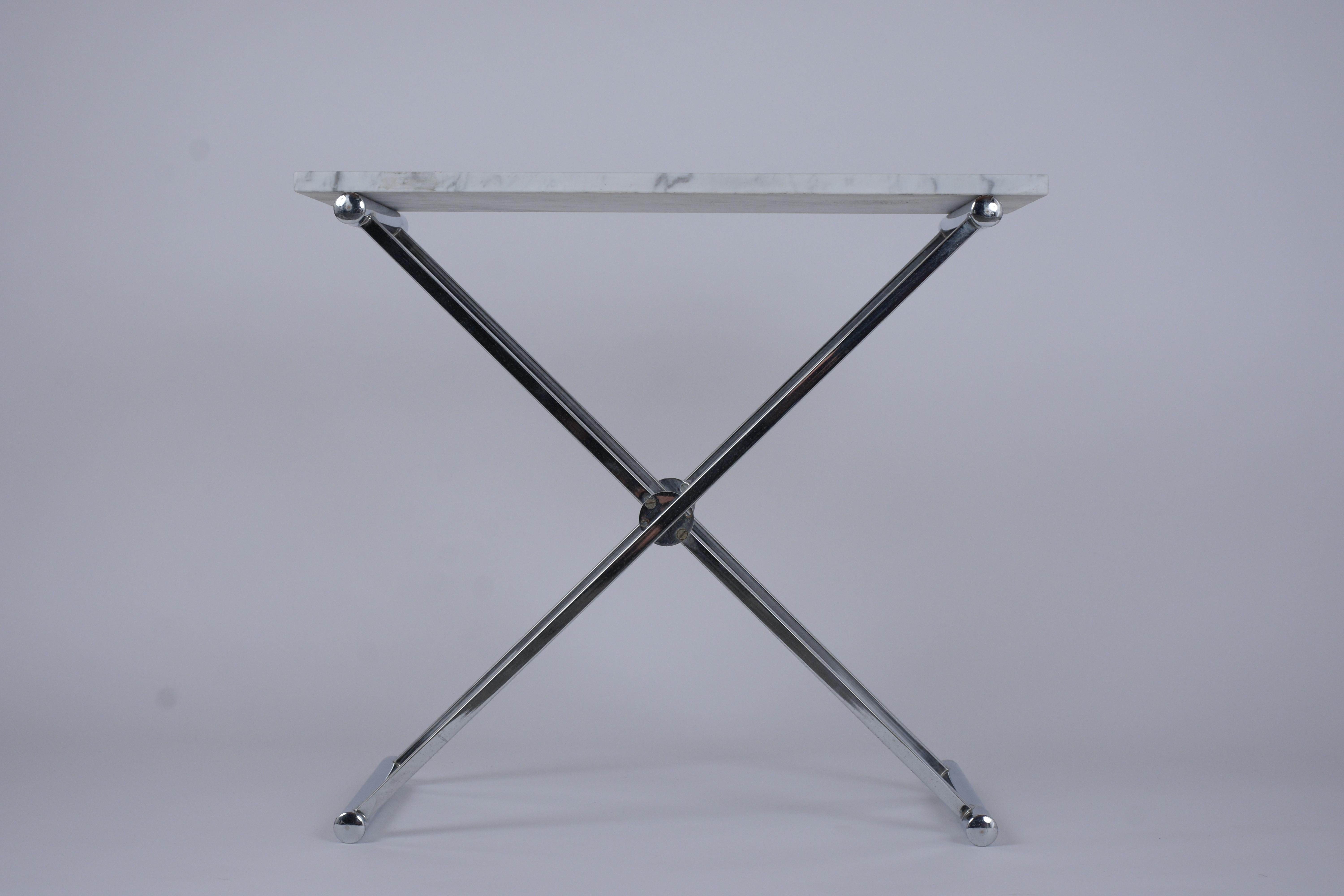 Plated Set of Mid-Century Modern Chrome Side Tables