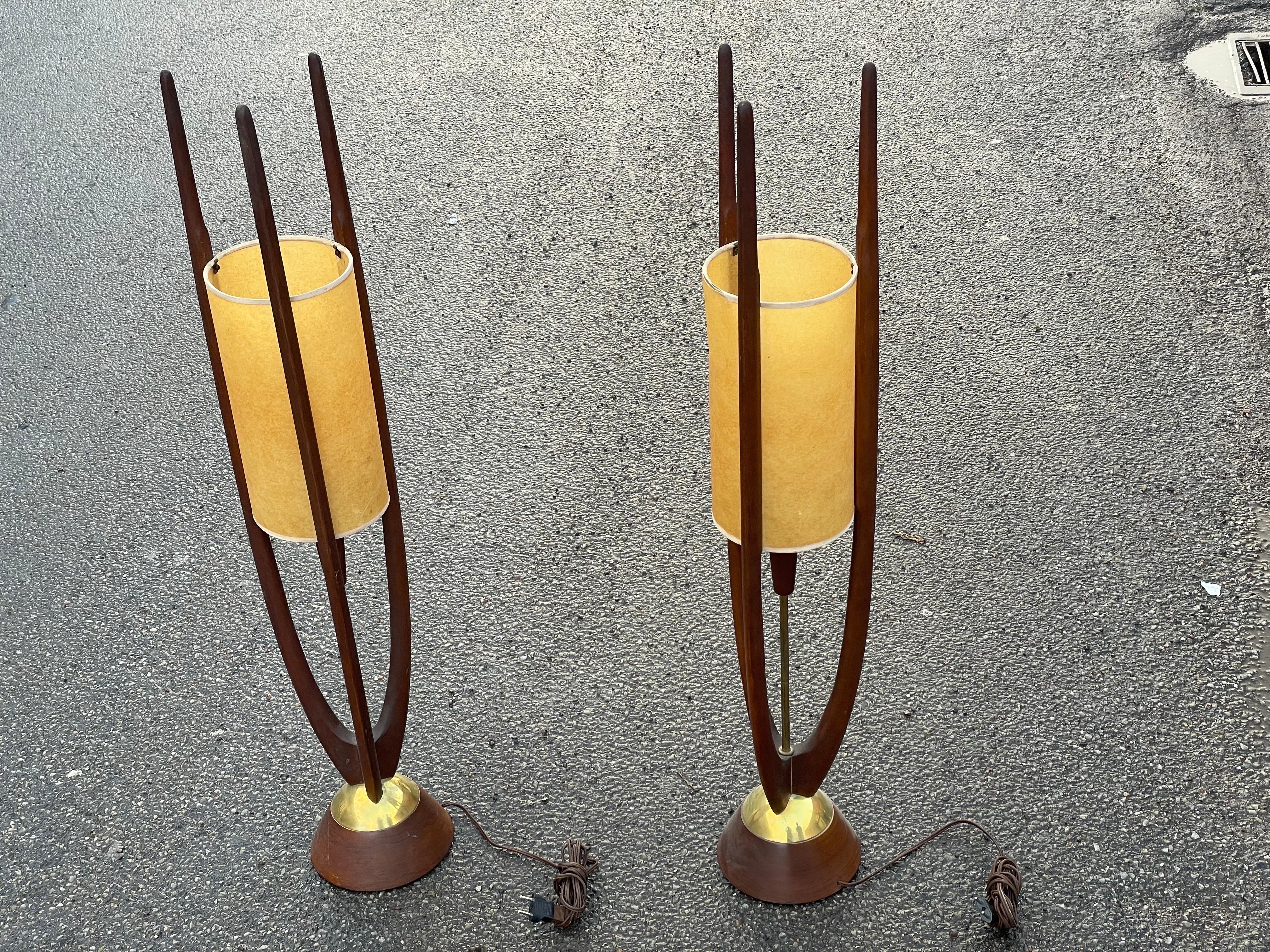 Mid-20th Century Set of Mid-Century Modern Danish Teak Floor Lamps in the Style of Modeline