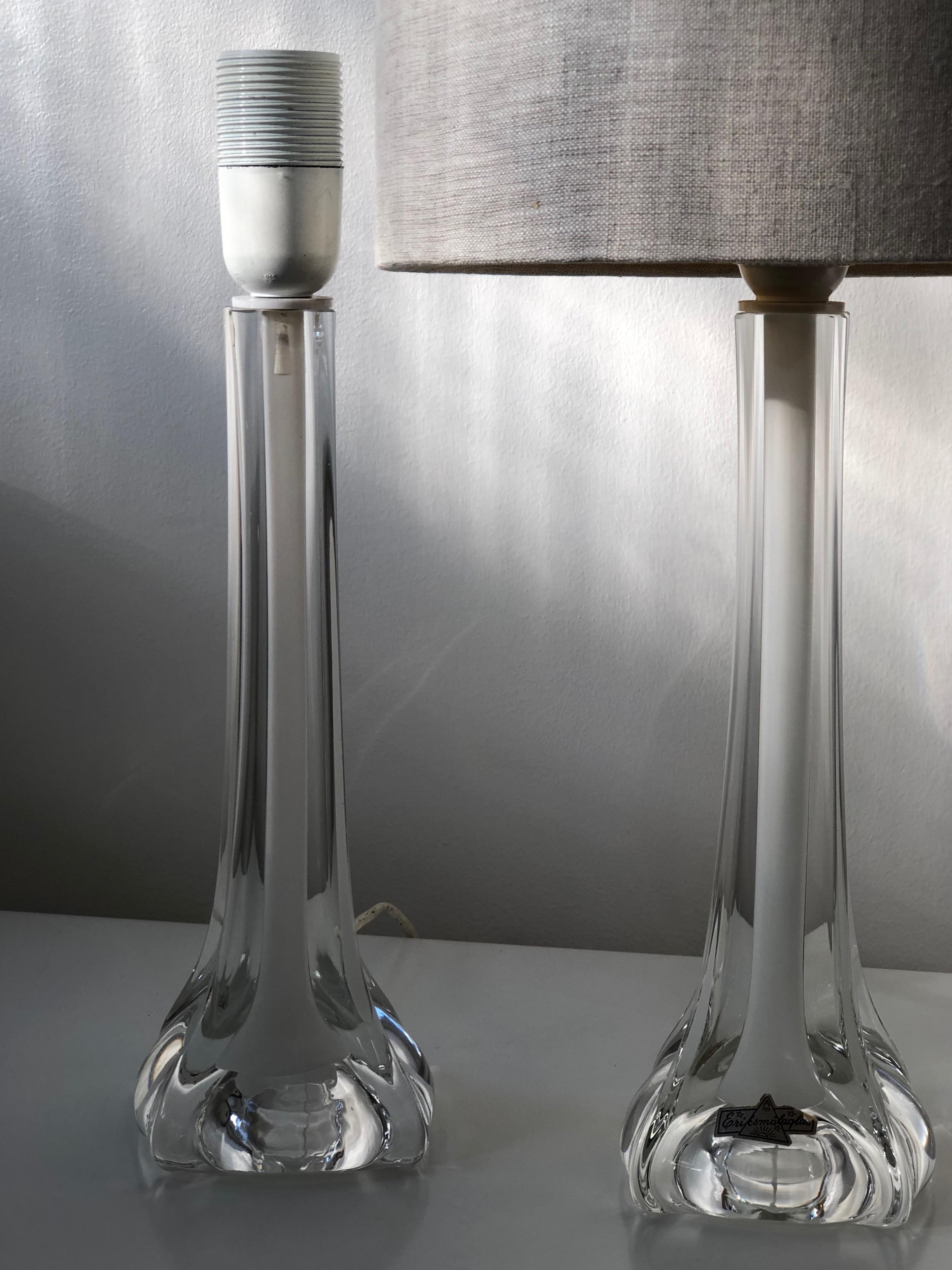 Mid-20th Century Set of Mid-Century Modern Flygsfors Table Lamps in White by Paul Kedelv For Sale
