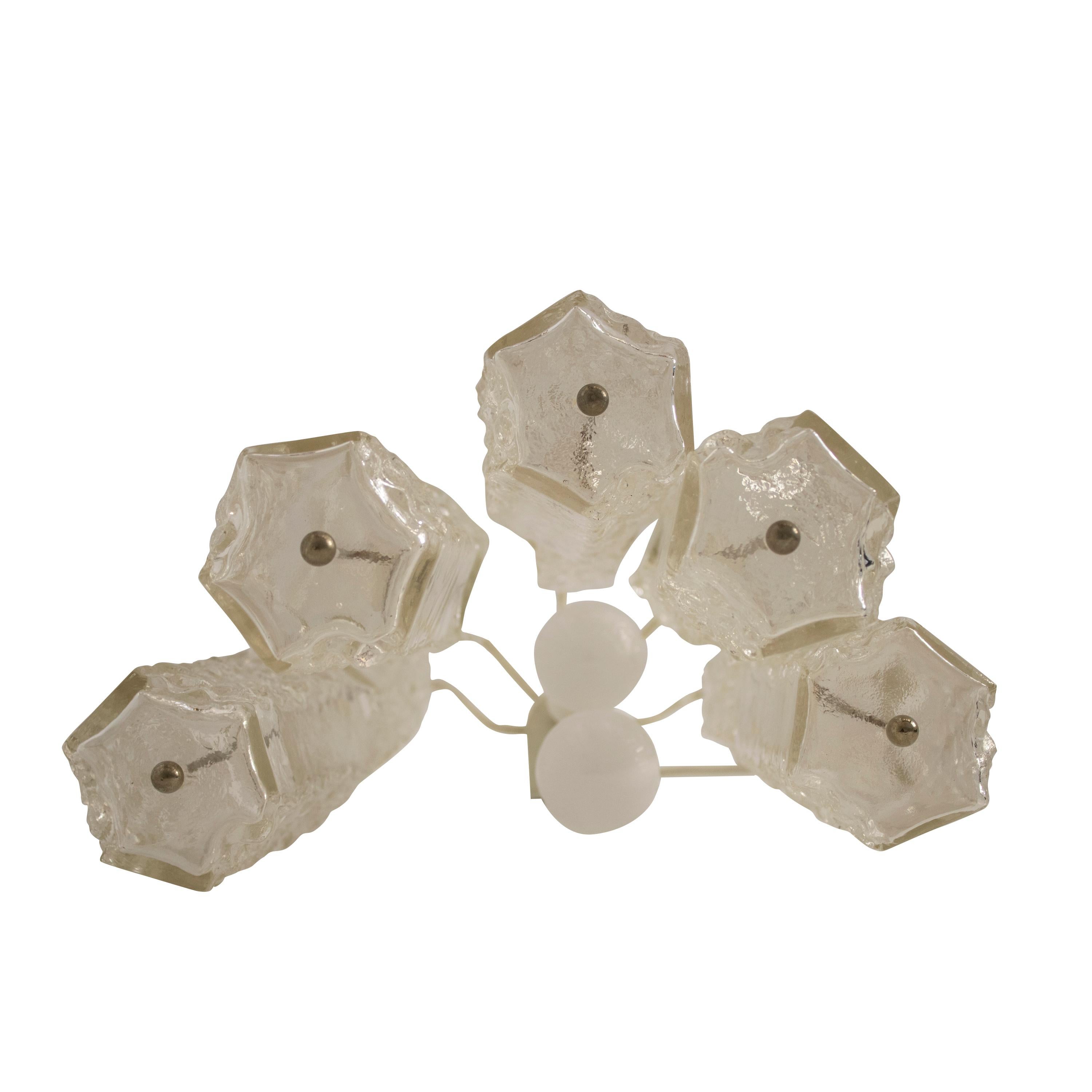 Mid-20th Century Set of Mid-Century Modern Hendcrafted Venini Glass Wall Lights, Italy, 1960 For Sale