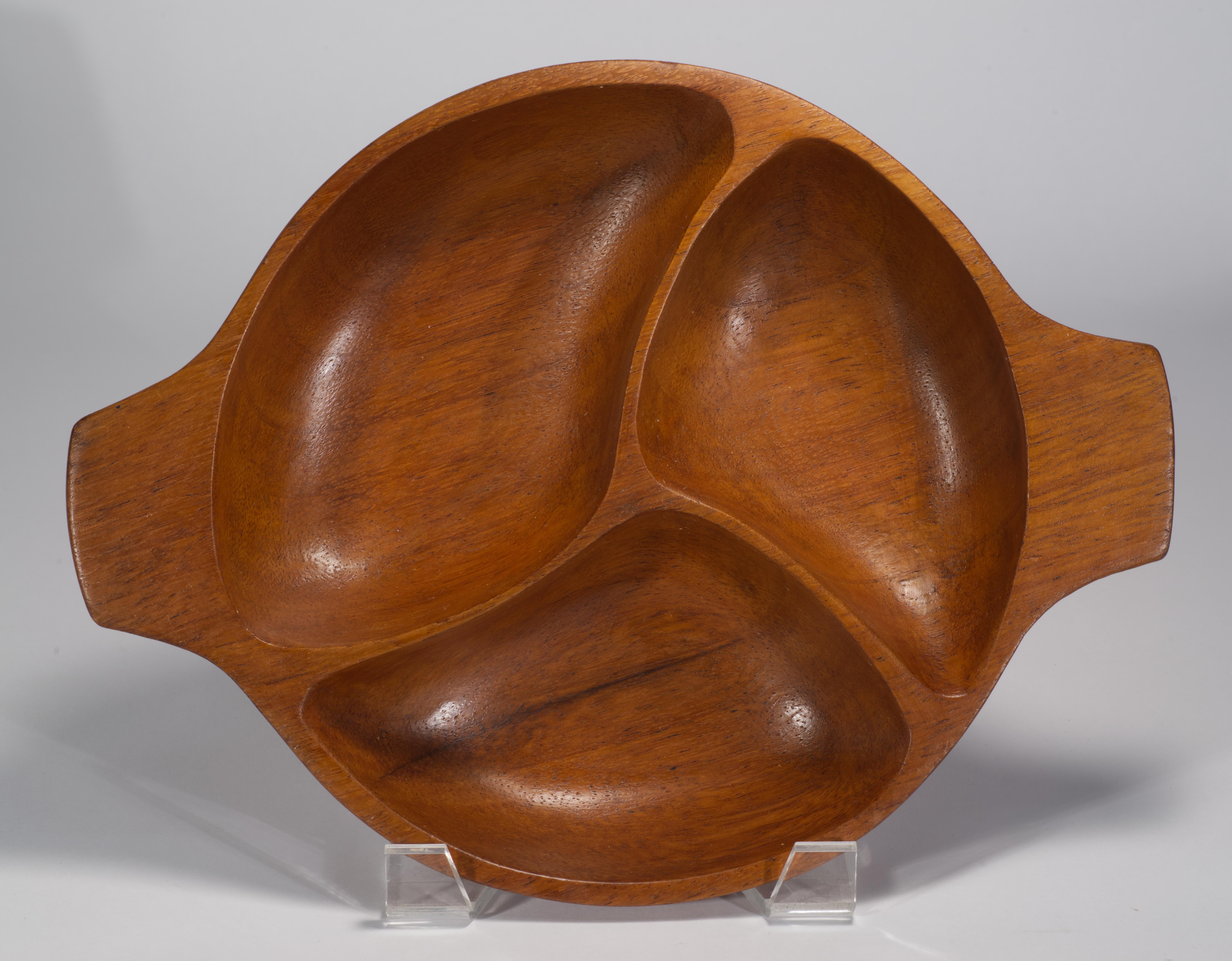 Mid-Century moderno Set di vassoi da portata in legno Korina della metà del secolo scorso attribuiti ad Arthur Umanoff in vendita