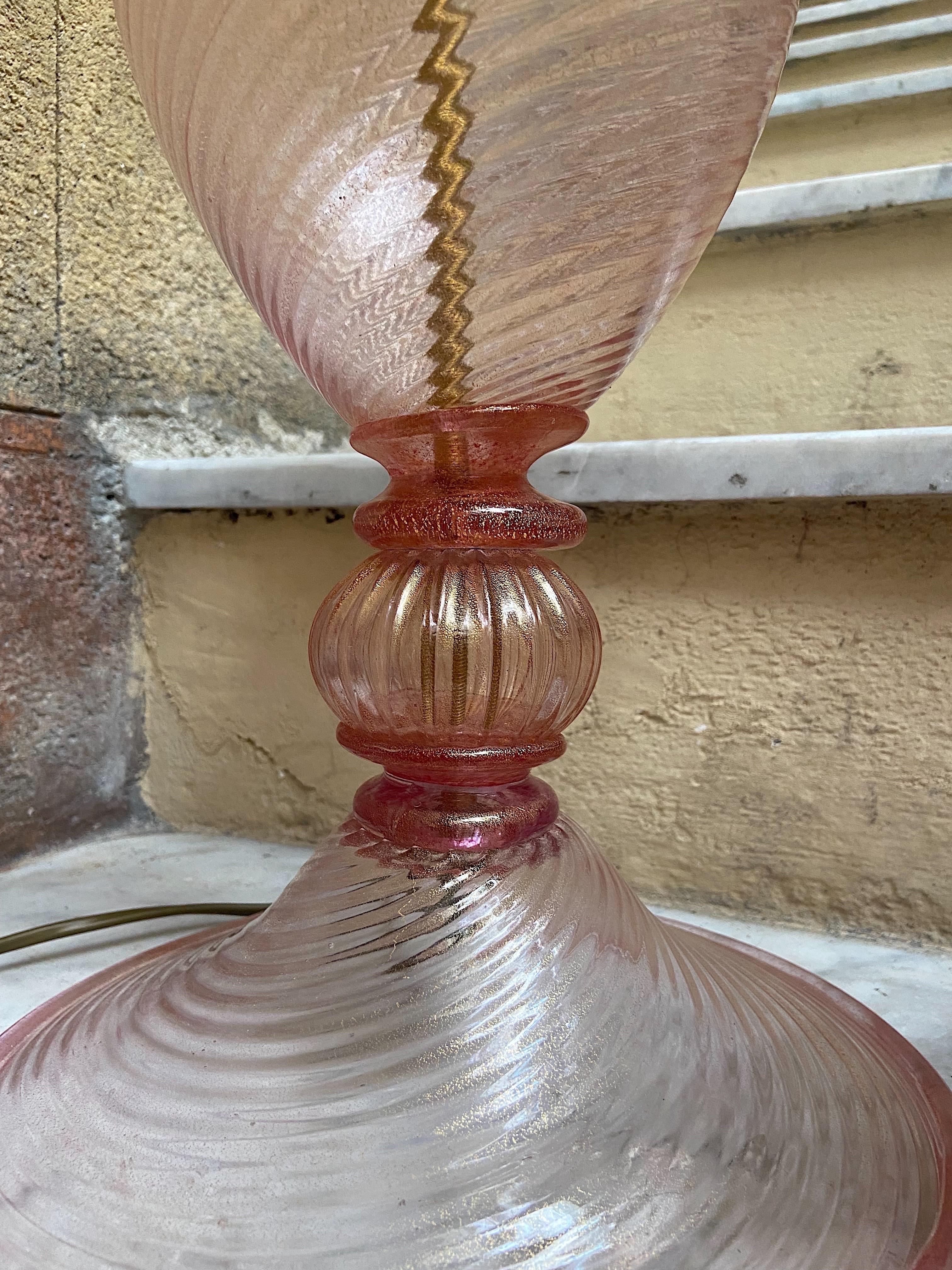 Set of Mid-Century Modern Murano 1950's Seguso Table Lamps In Good Condition For Sale In Palermo, PA